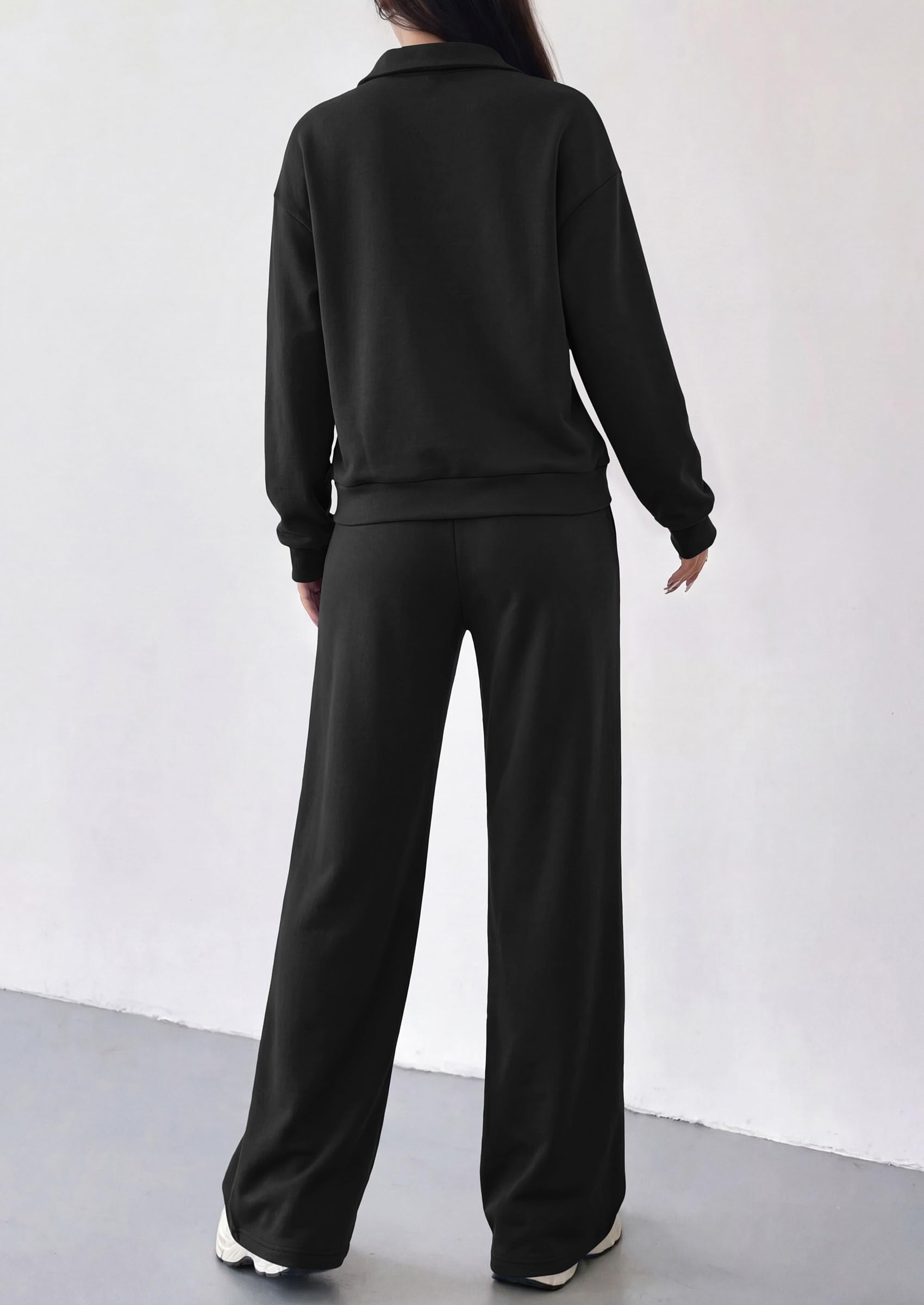 Women's Lounge Sets 2 Piece Outfits Sweatsuits,Black,S