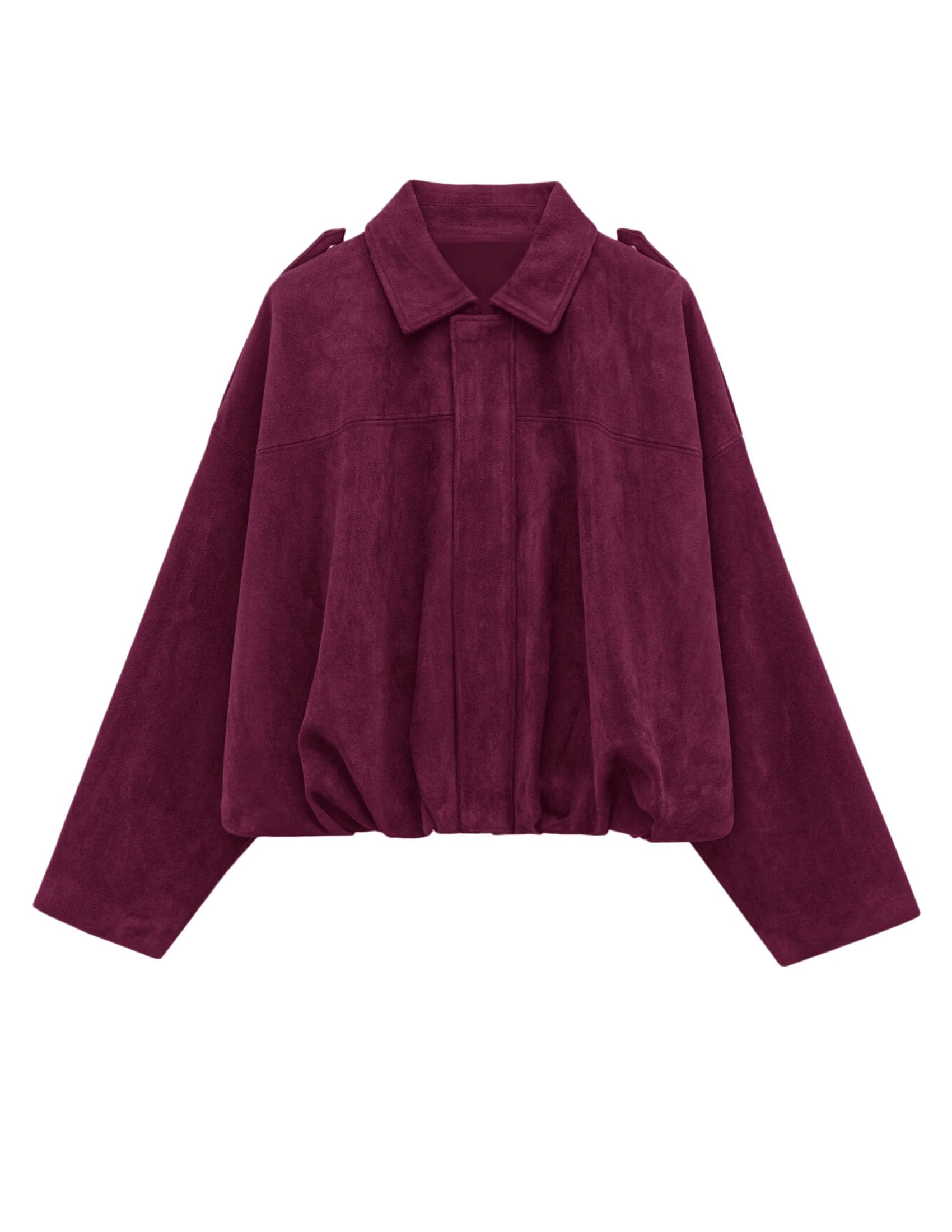 Faux Suede Jacket Women Fall Cropped Western Bomber Jacket