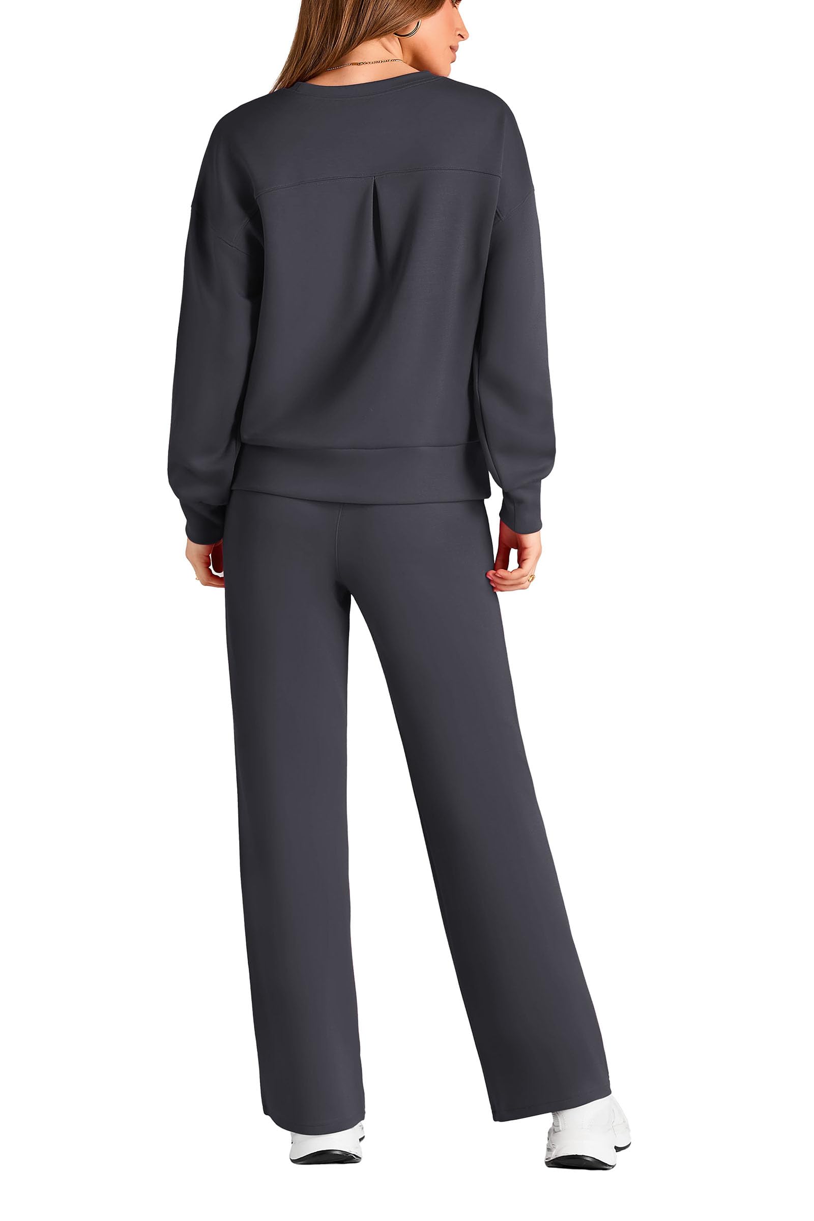 Women's 2 Piece Outfits Sweatsuits Lounge Sets,Dark Grey,S