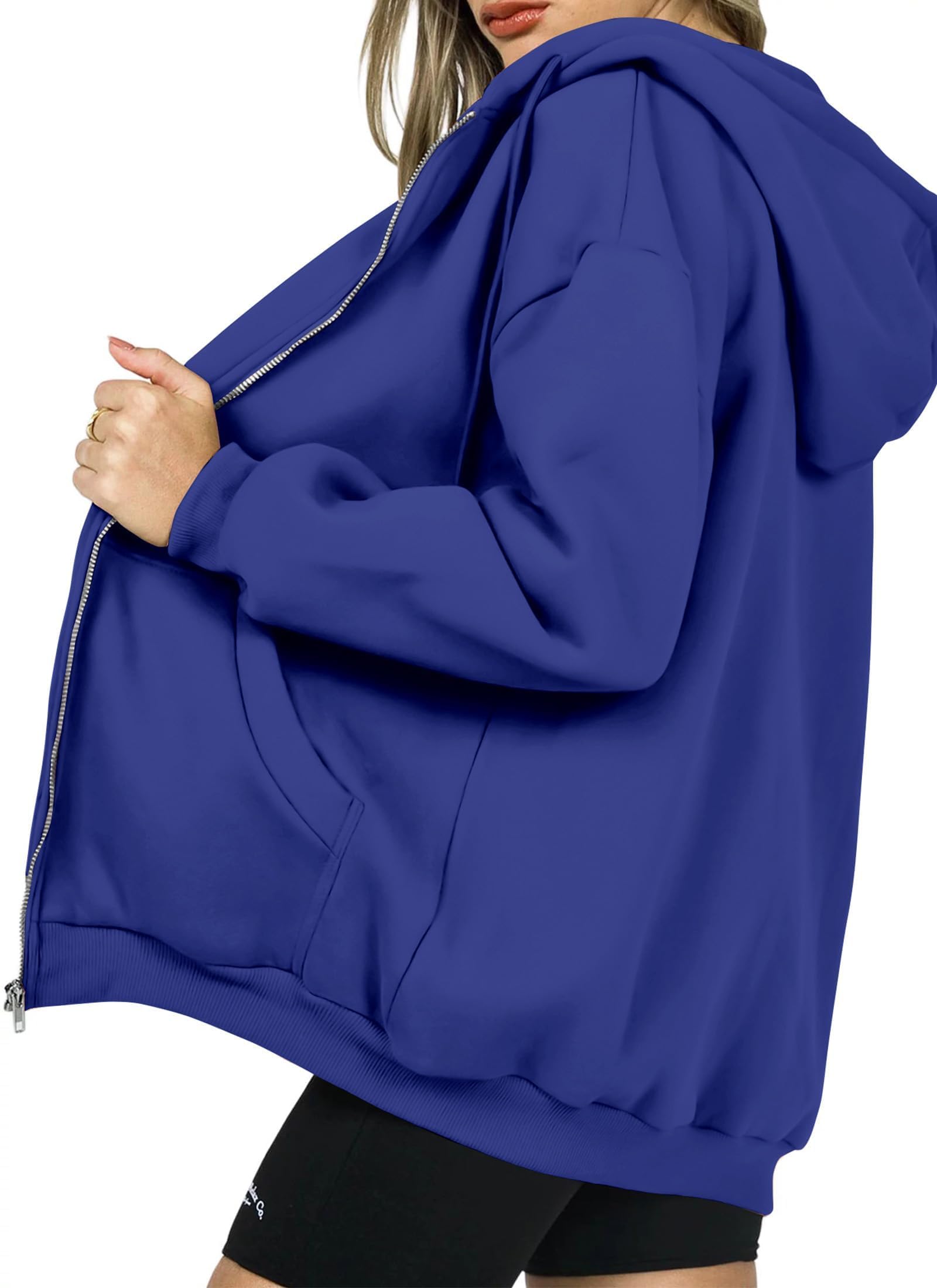 Women's Fall Zip Up Hoodies Sweatshirts Royal Blue