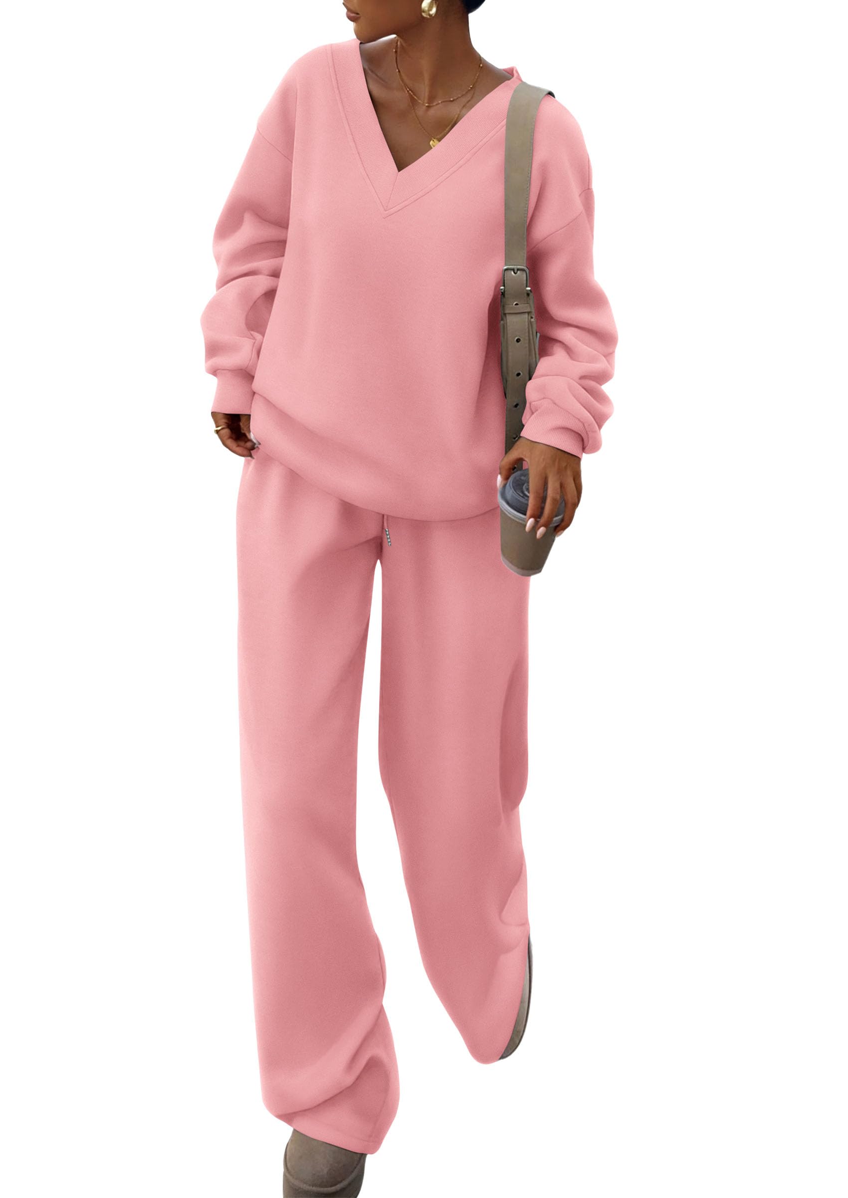 Womens 2 Piece Outfits Fall Sweatsuits,Pink,S