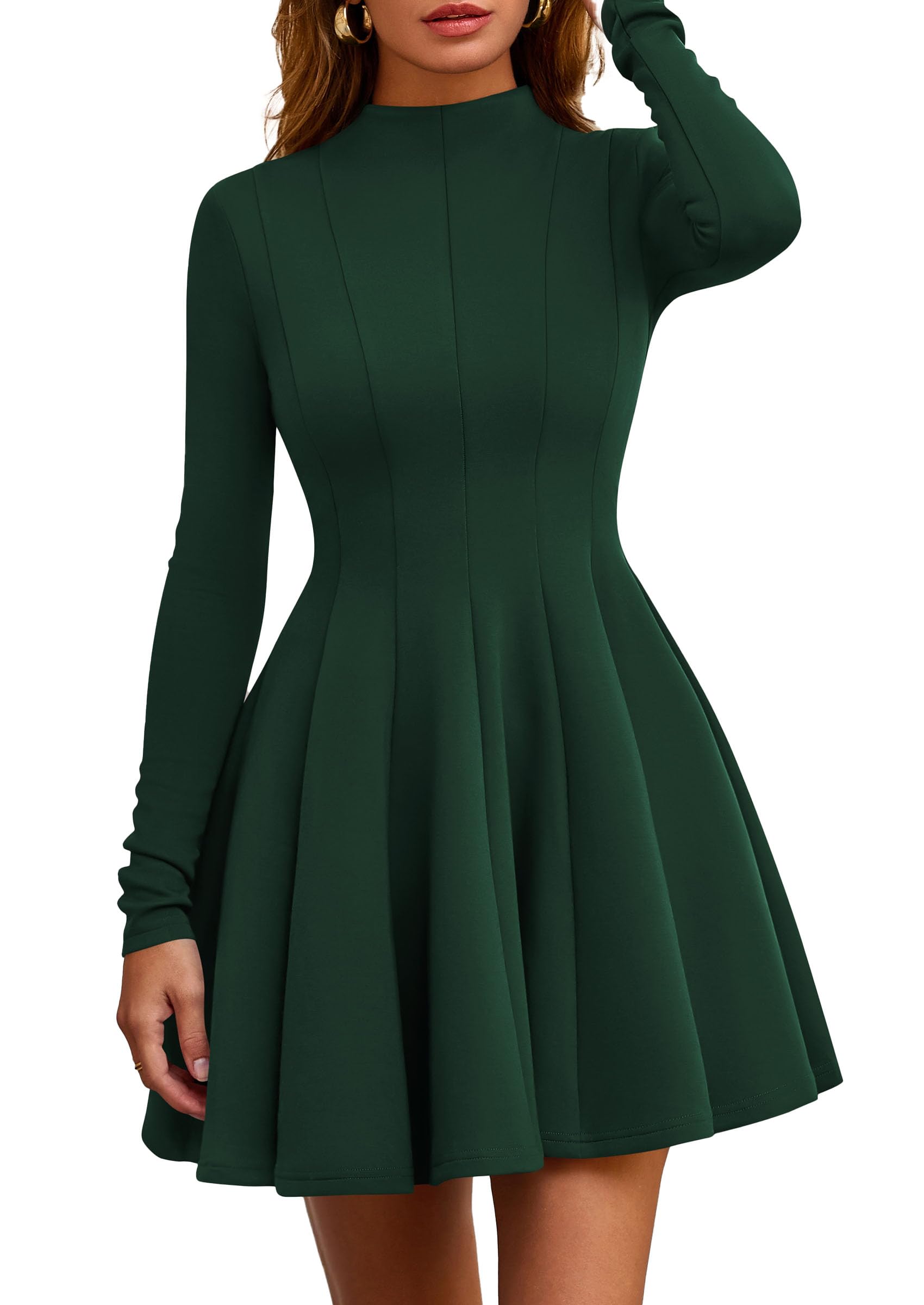 Fall Dresses for Women Long Sleeve Flowy Mini Homecoming Dress