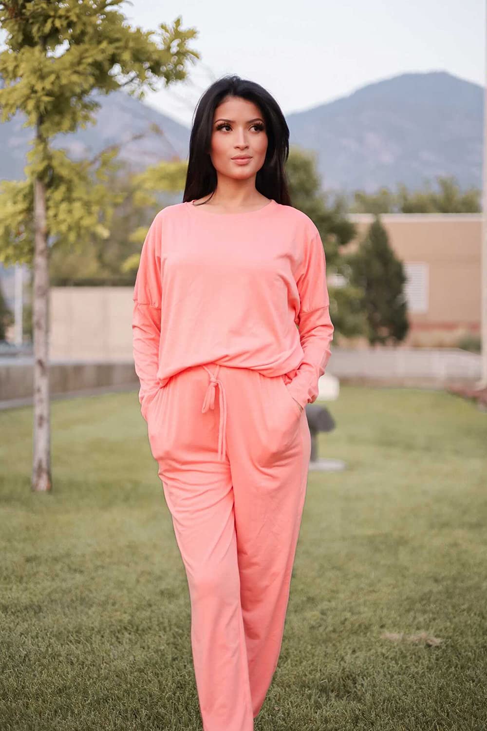 Airport Travel Outfit Women Fall 2 Piece Matching Lounge Sets