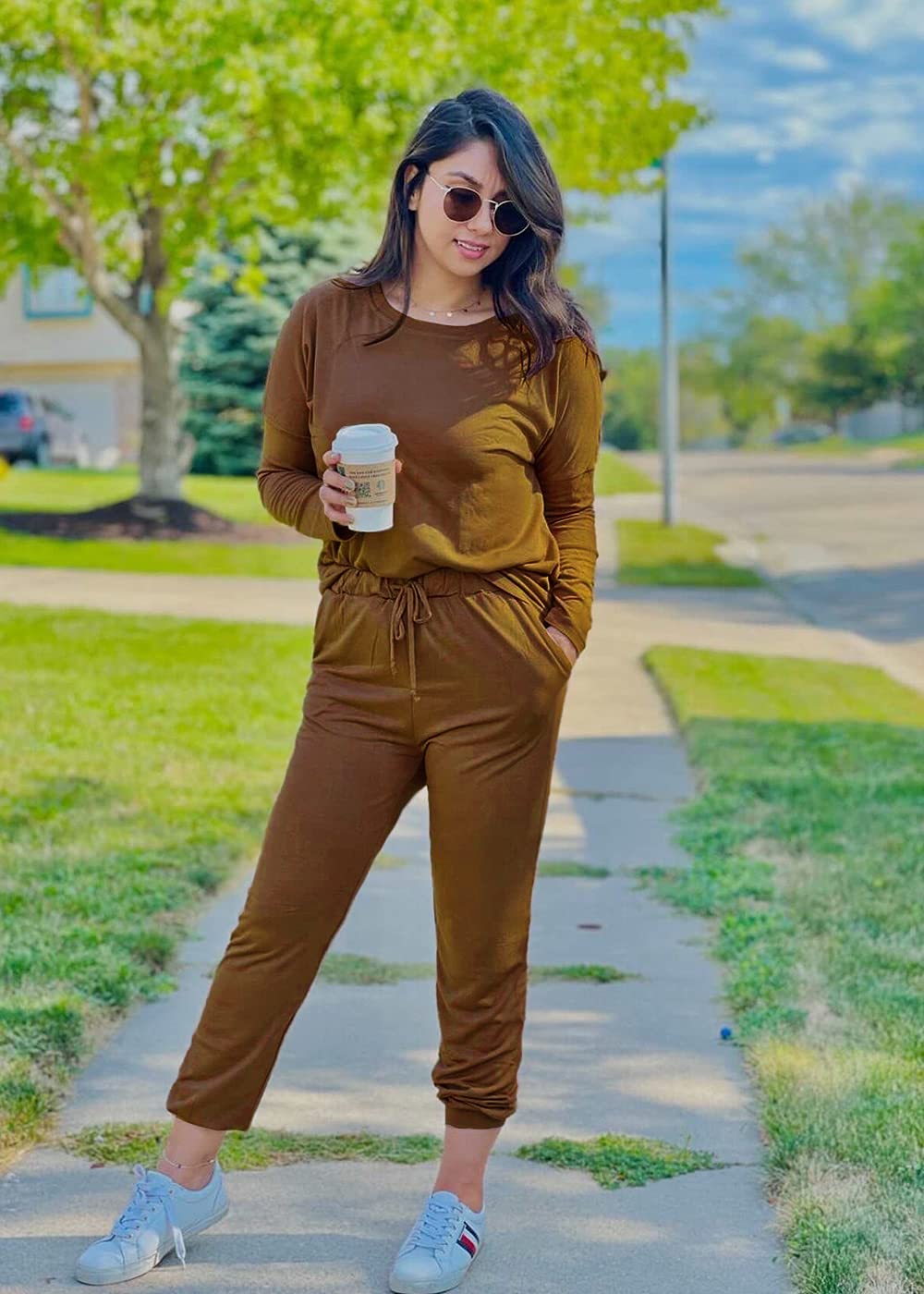 Airport Travel Outfit Women Fall 2 Piece Matching Lounge Sets