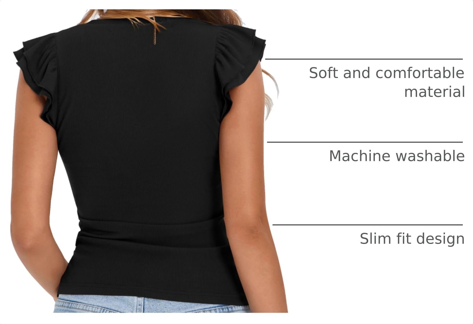 Womens Sleeveless Slim Fit T Shirts,Black,S