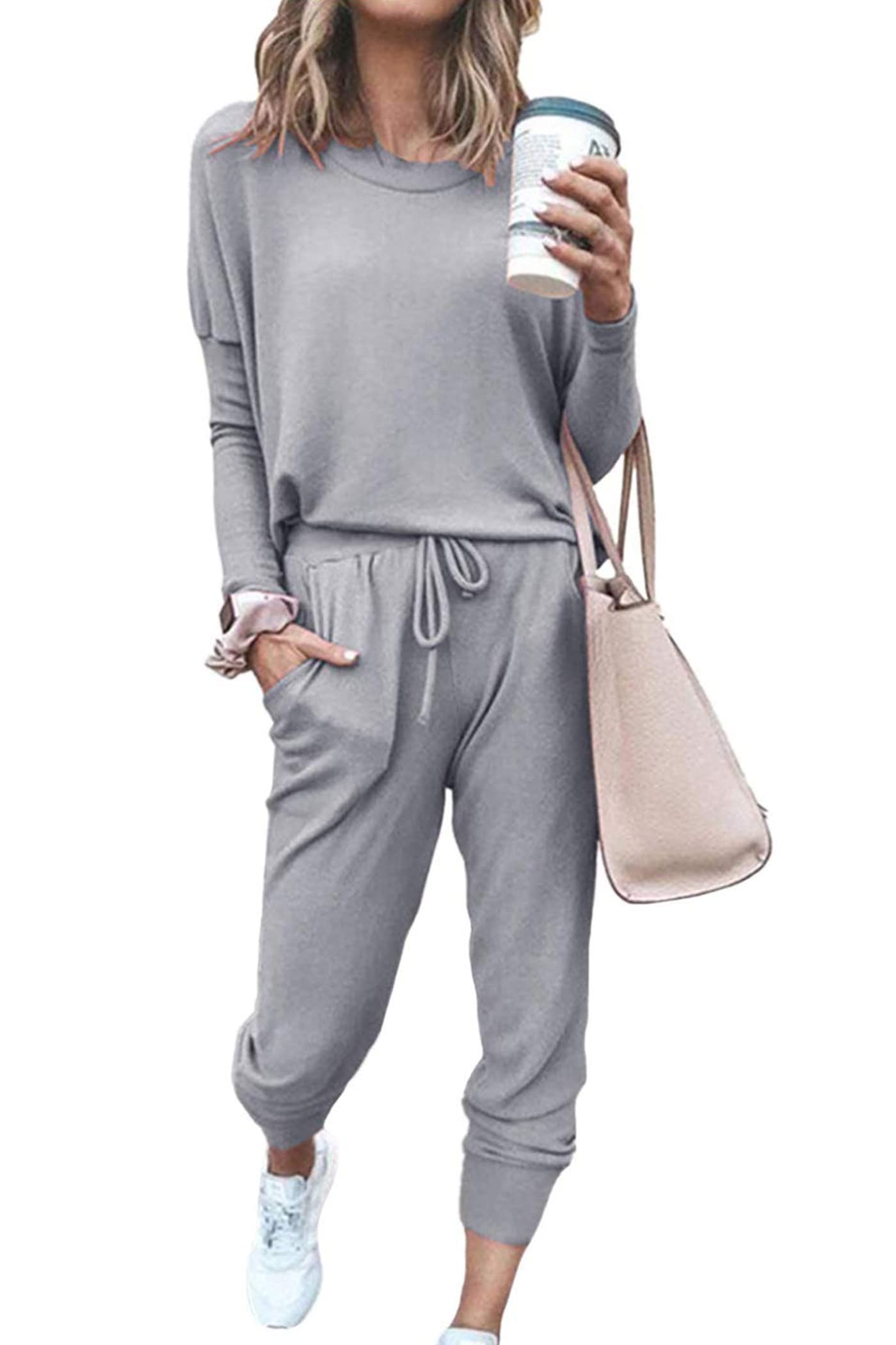 Airport Travel Outfit Women Fall 2 Piece Matching Lounge Sets