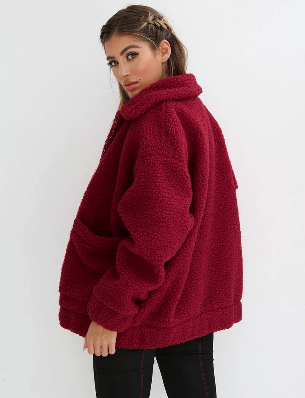 Oversized Sherpa Fleece Jacket Women's Winter Coats Outerwear