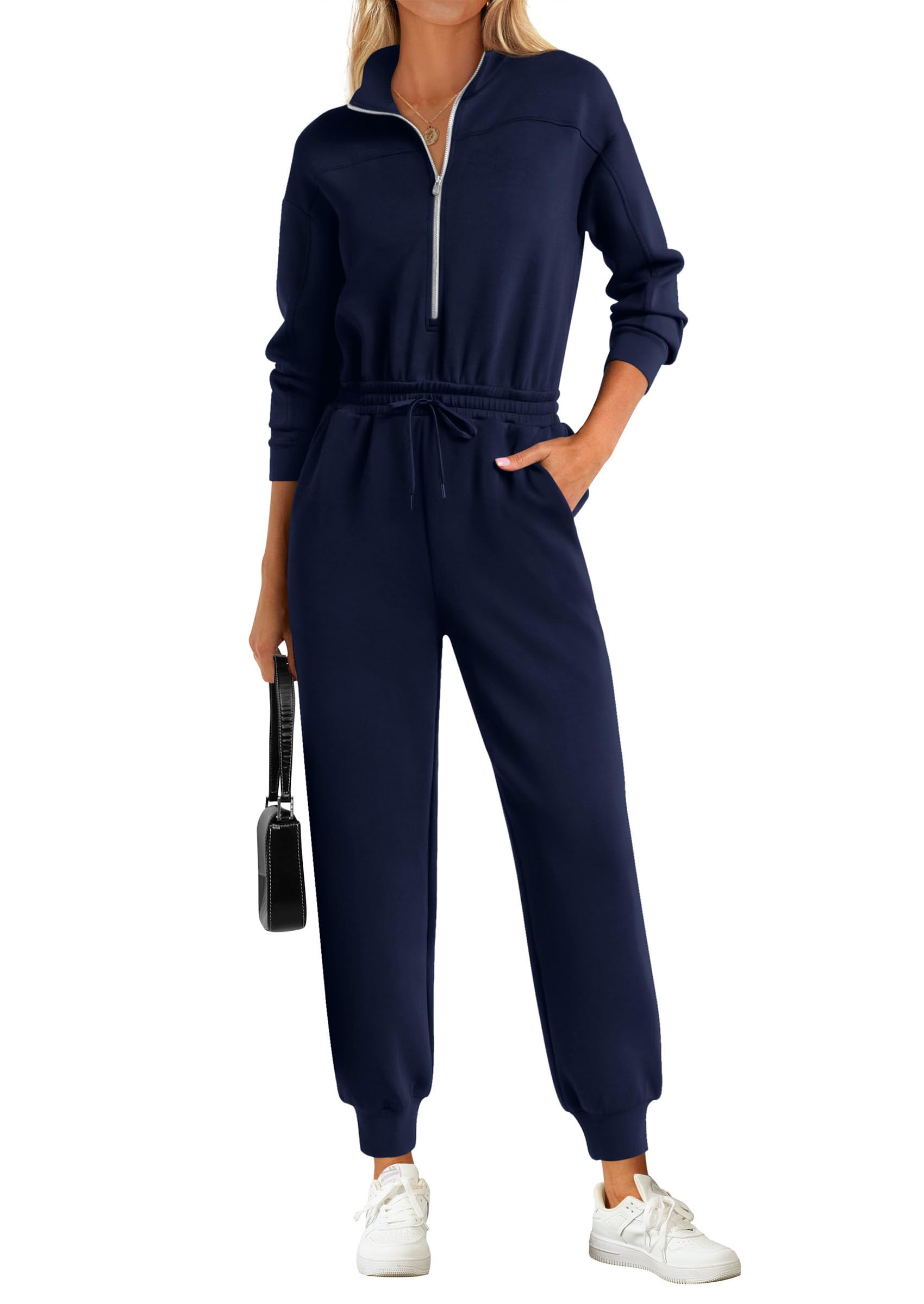 Long Sleeve Jumpsuits for Women Fall One Piece Travel Outfits