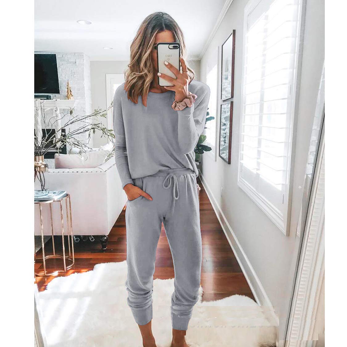 Airport Travel Outfit Women Fall 2 Piece Matching Lounge Sets