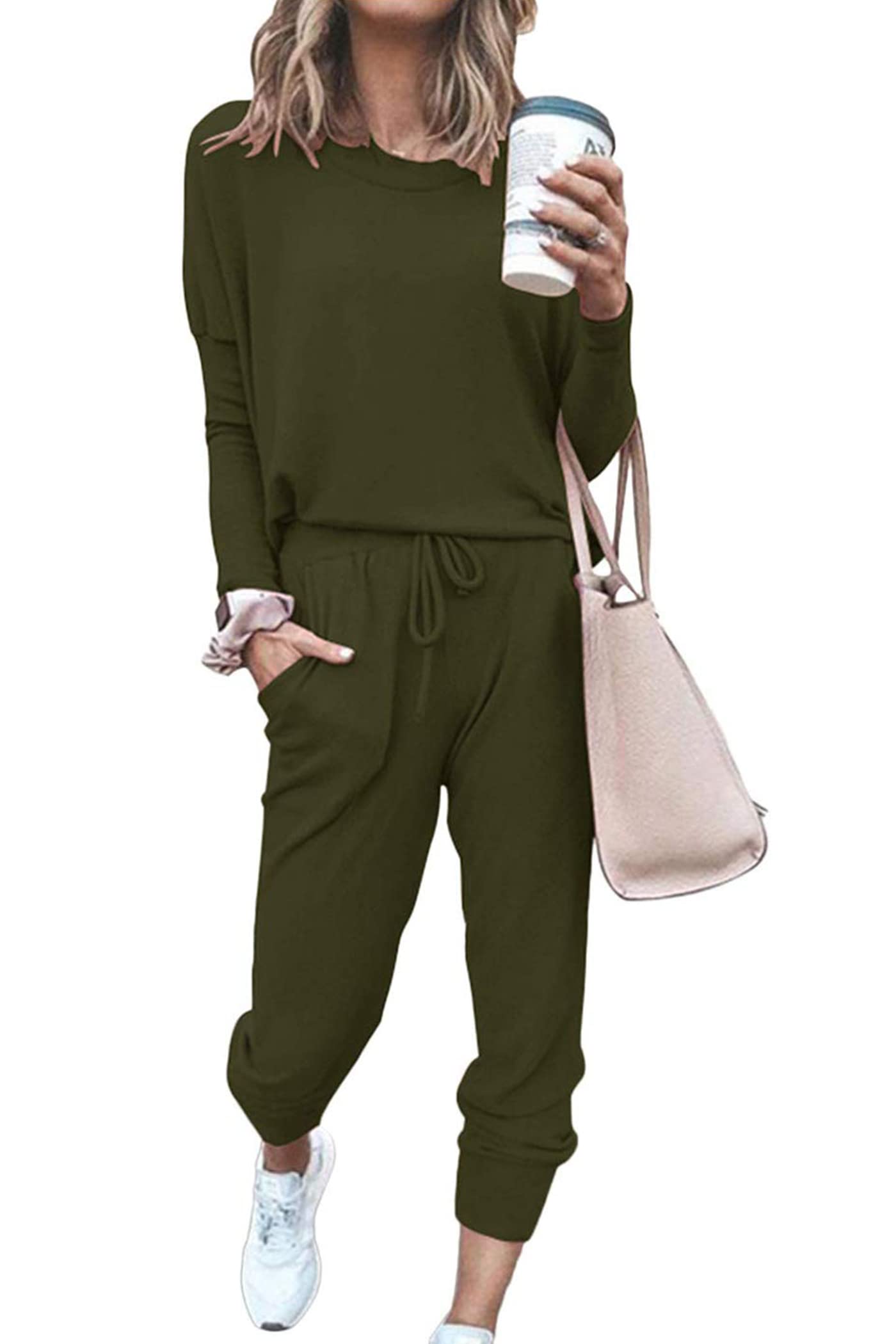 Airport Travel Outfit Women Fall 2 Piece Matching Lounge Sets