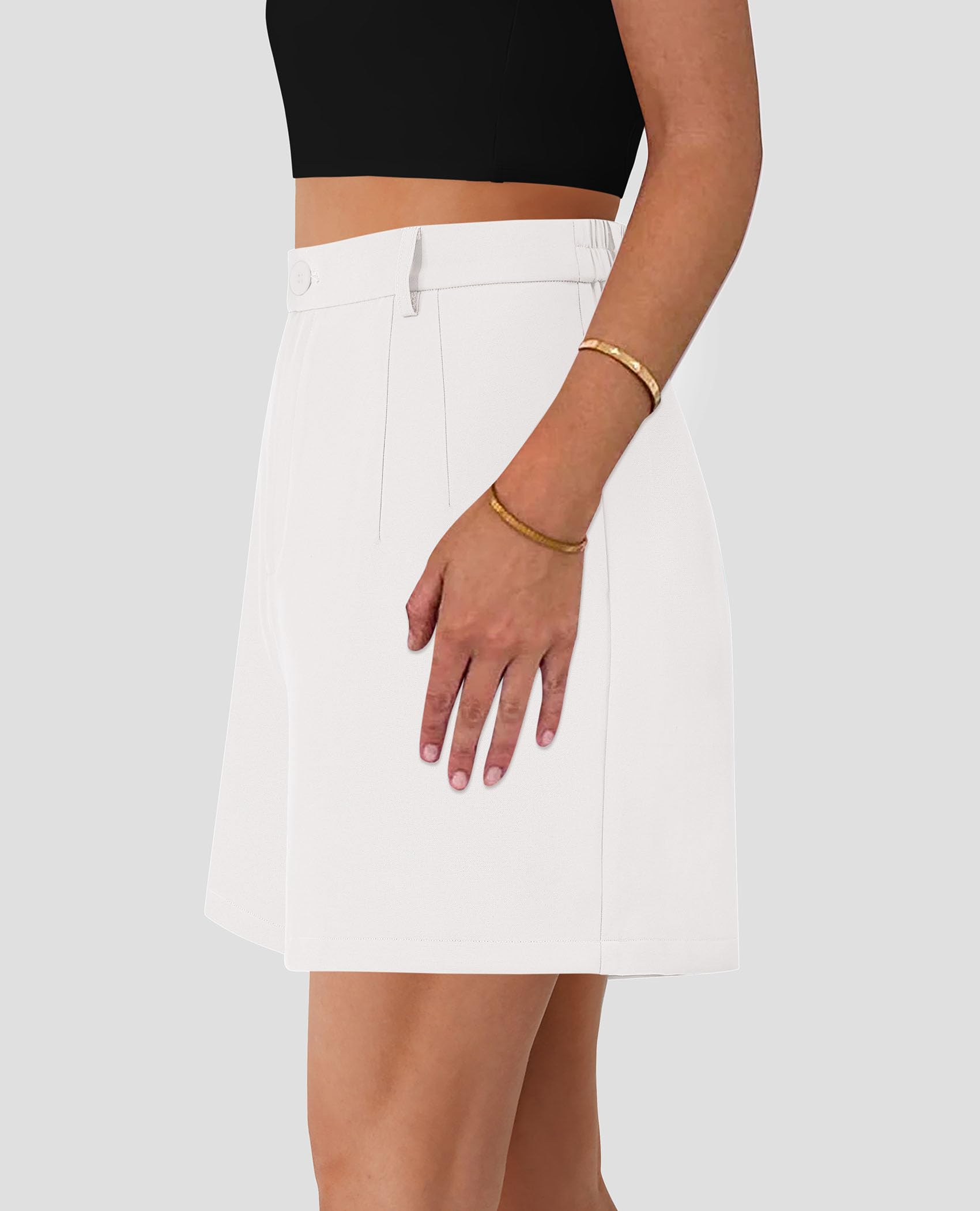 Women's Summer Shorts Business Casual Outfits,White,M