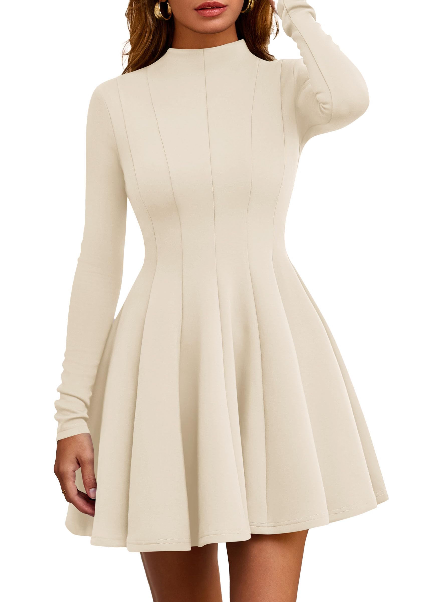 Fall Dresses for Women Long Sleeve Flowy Mini Homecoming Dress