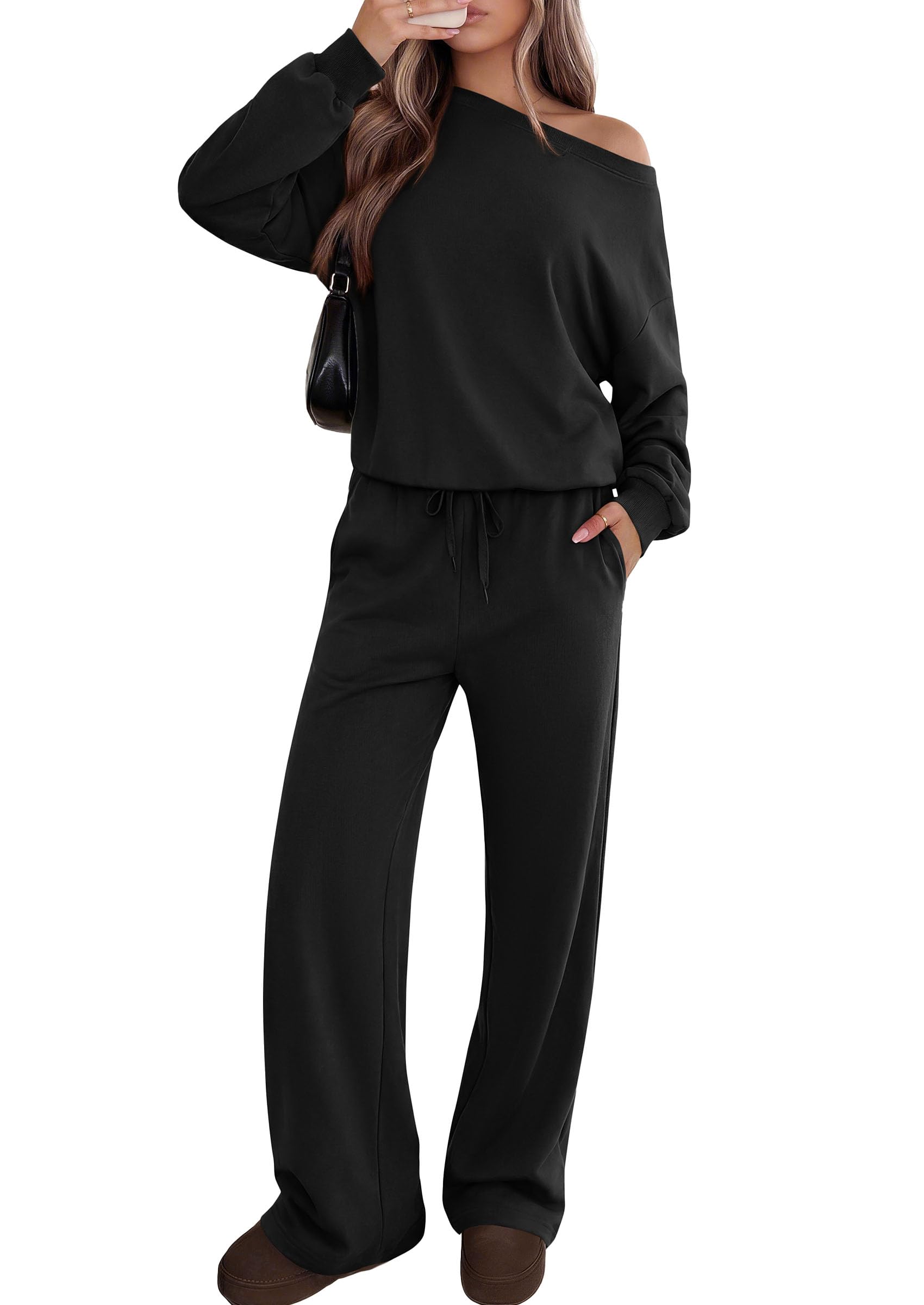 2 Piece Sets for Women Off the Shoulder Matching Lounge Set