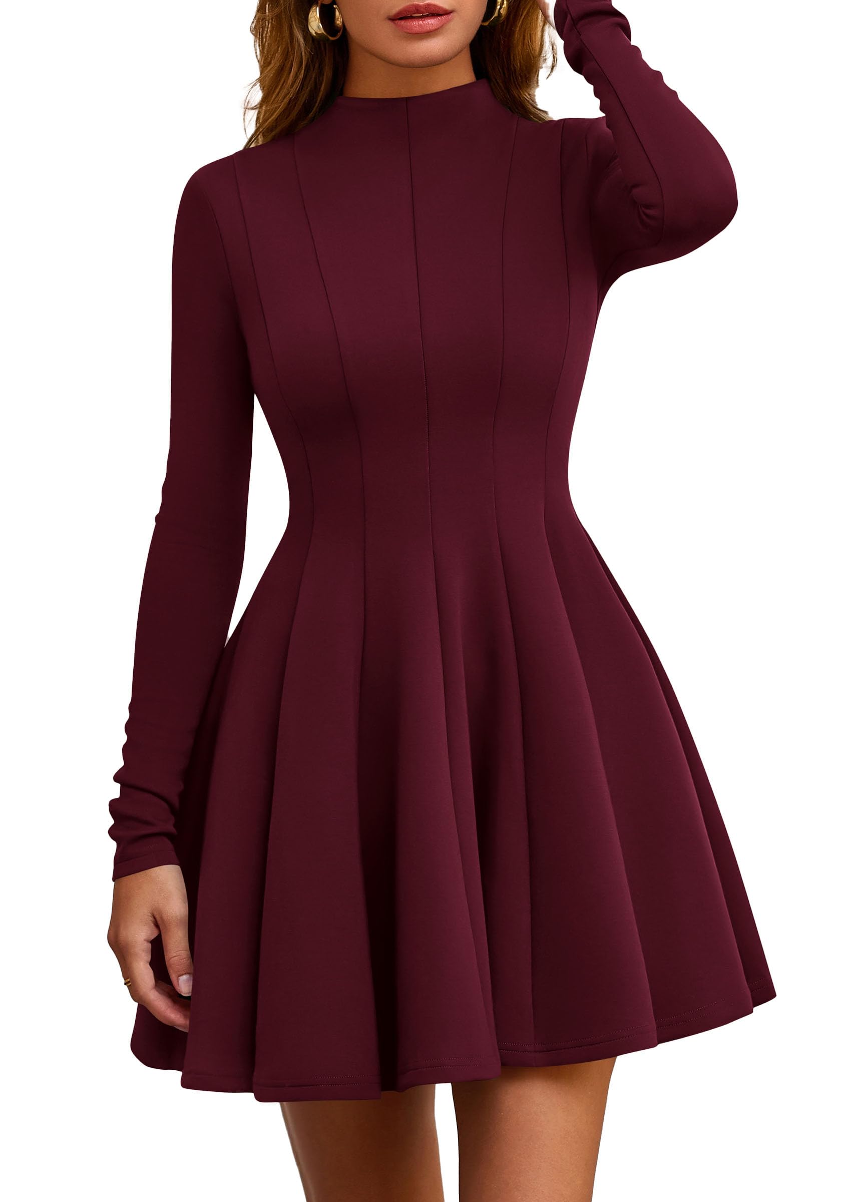 Fall Dresses for Women Long Sleeve Flowy Mini Homecoming Dress