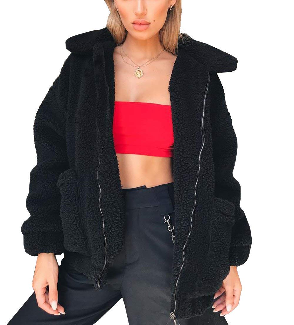 Oversized Sherpa Fleece Jacket Women's Winter Coats Outerwear