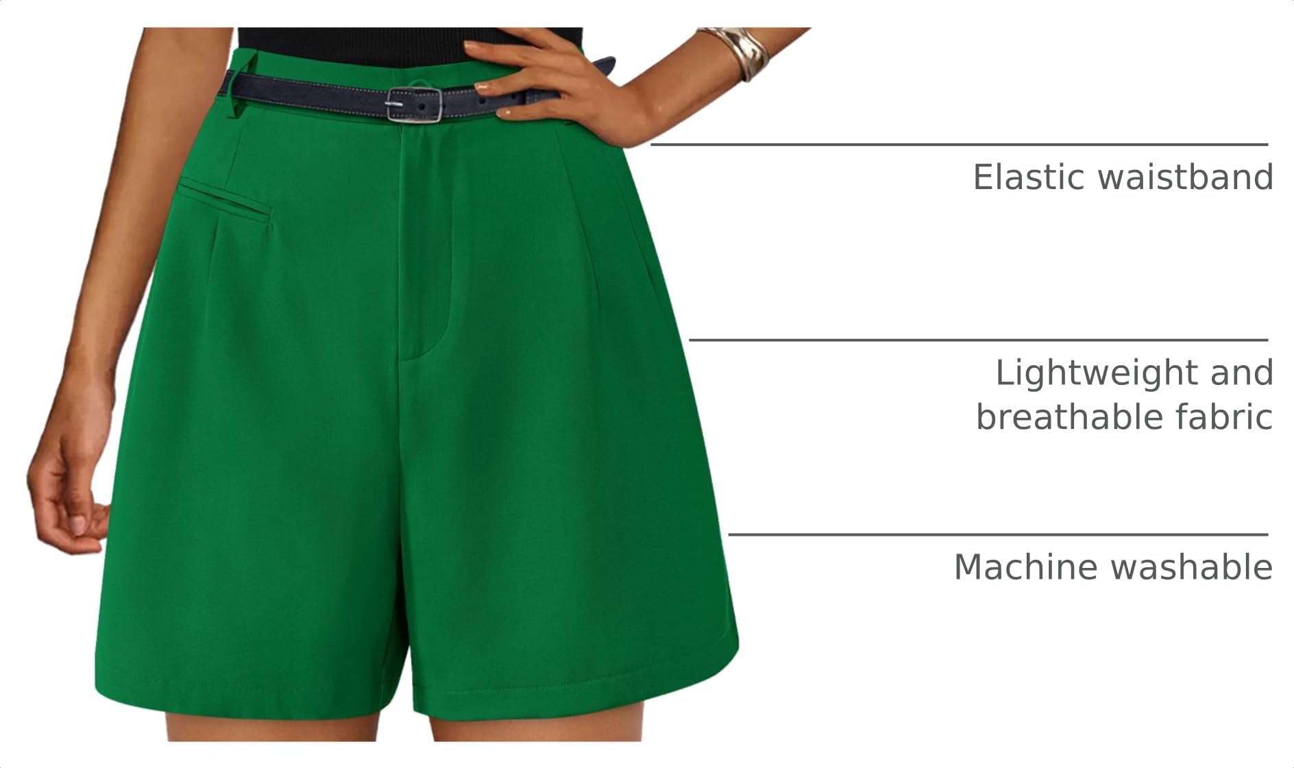 Women's Summer Shorts Business Casual Outfits,Green,S