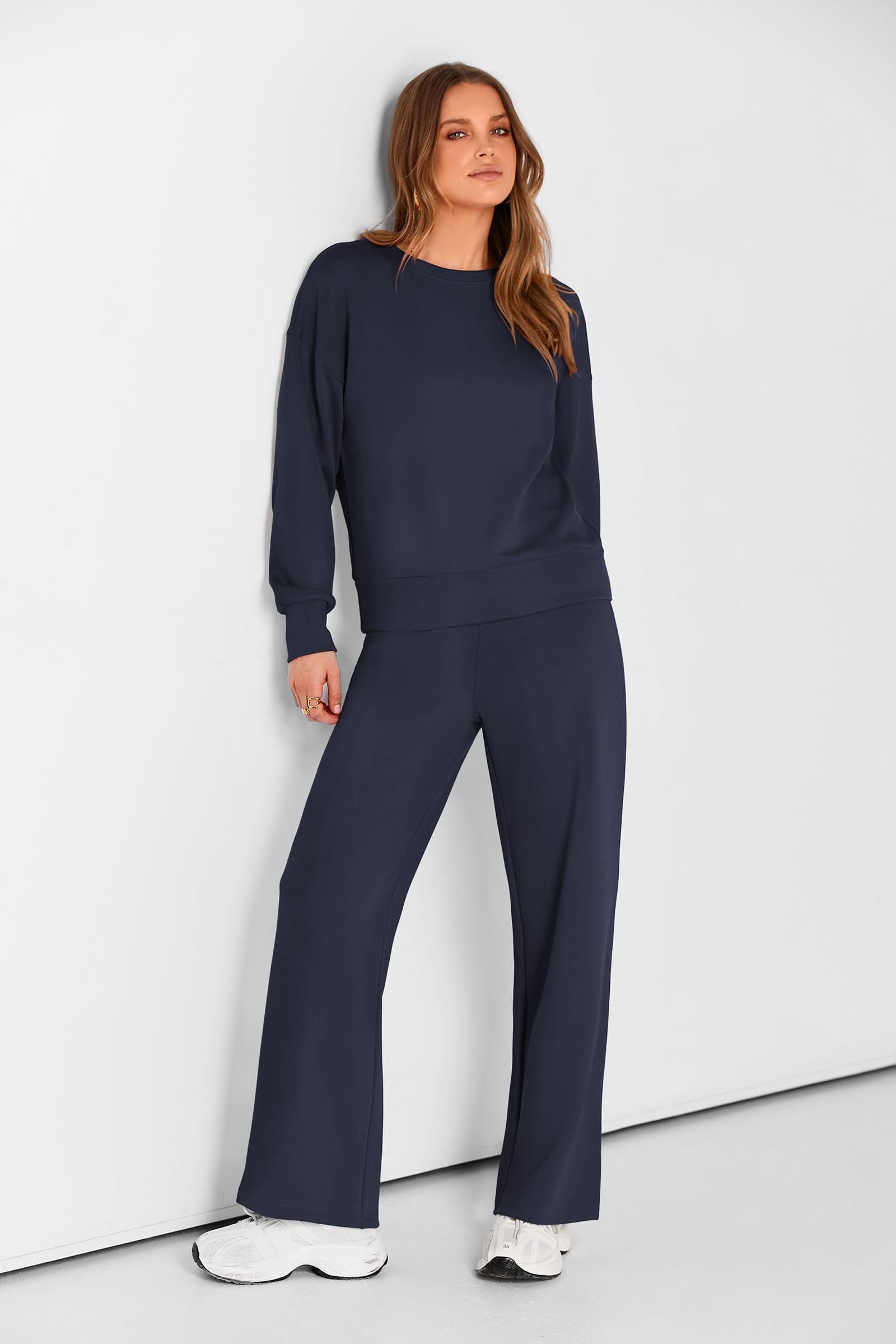 Women's 2 Piece Outfits Sweatsuits Lounge Sets,Navy,S