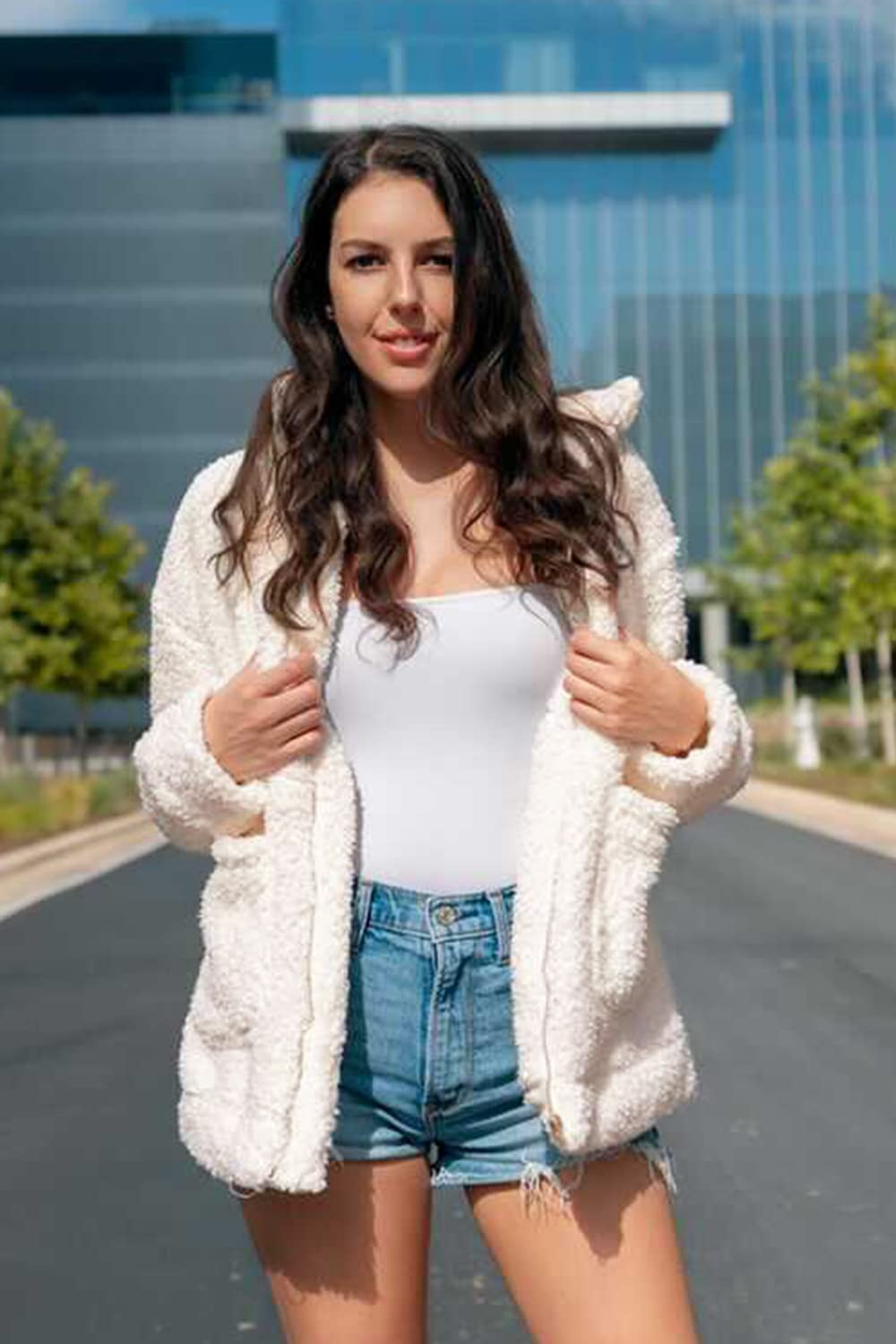 Oversized Sherpa Fleece Jacket Women's Winter Coats Outerwear