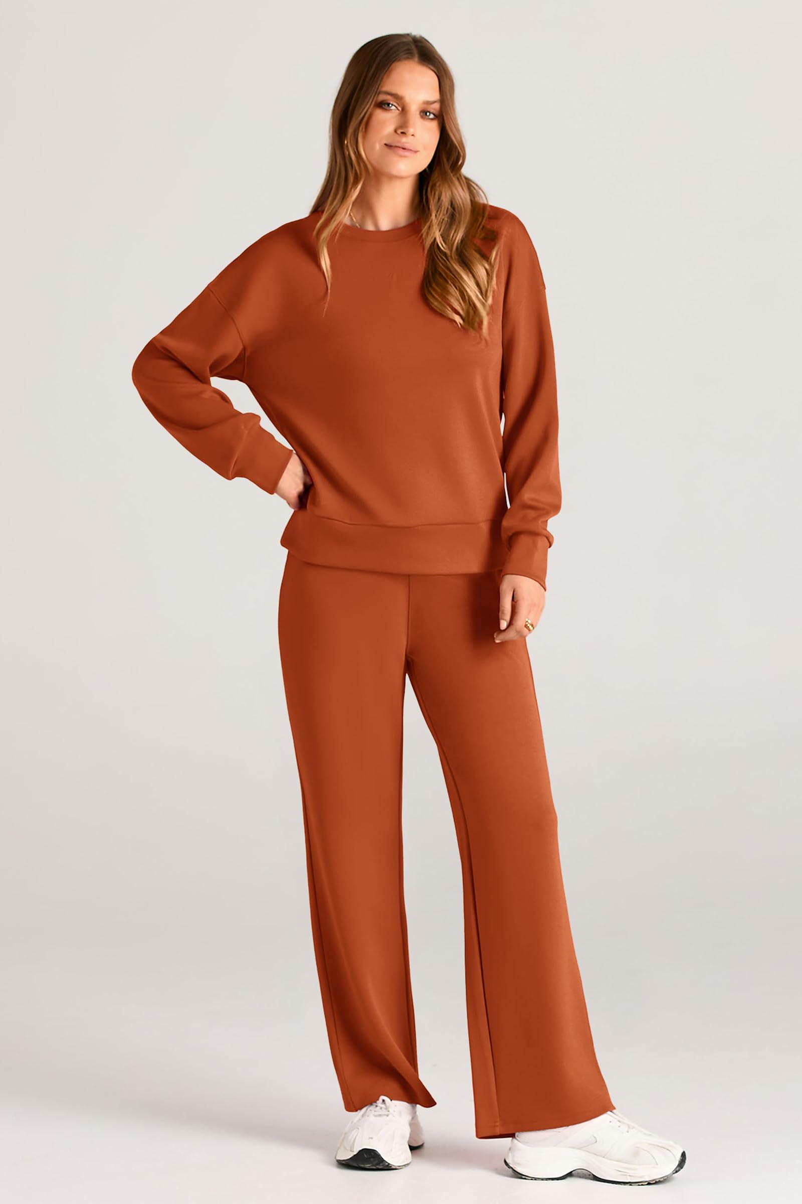 Women's 2 Piece Outfits Sweatsuits Lounge Sets,Orange,S
