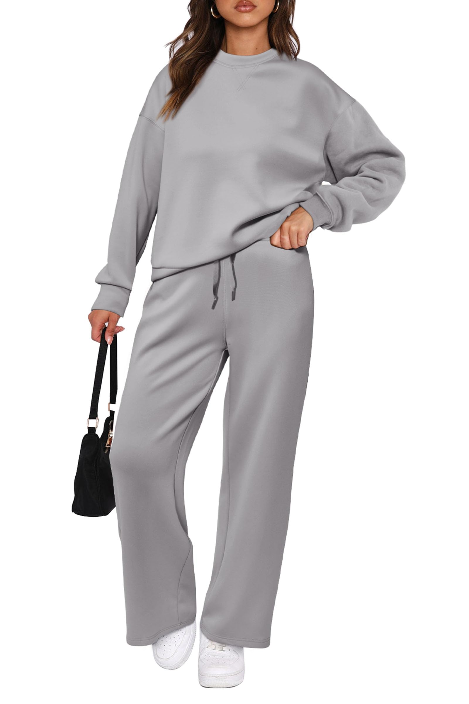 Women's 2 Piece Outfits Sweatsuits Lounge Sets,Grey,S