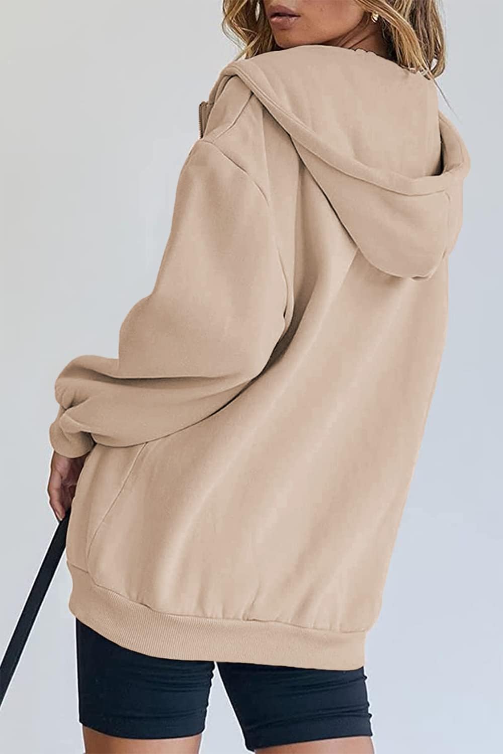 Women's Fall Zip Up Hoodies Sweatshirts Light Khaki