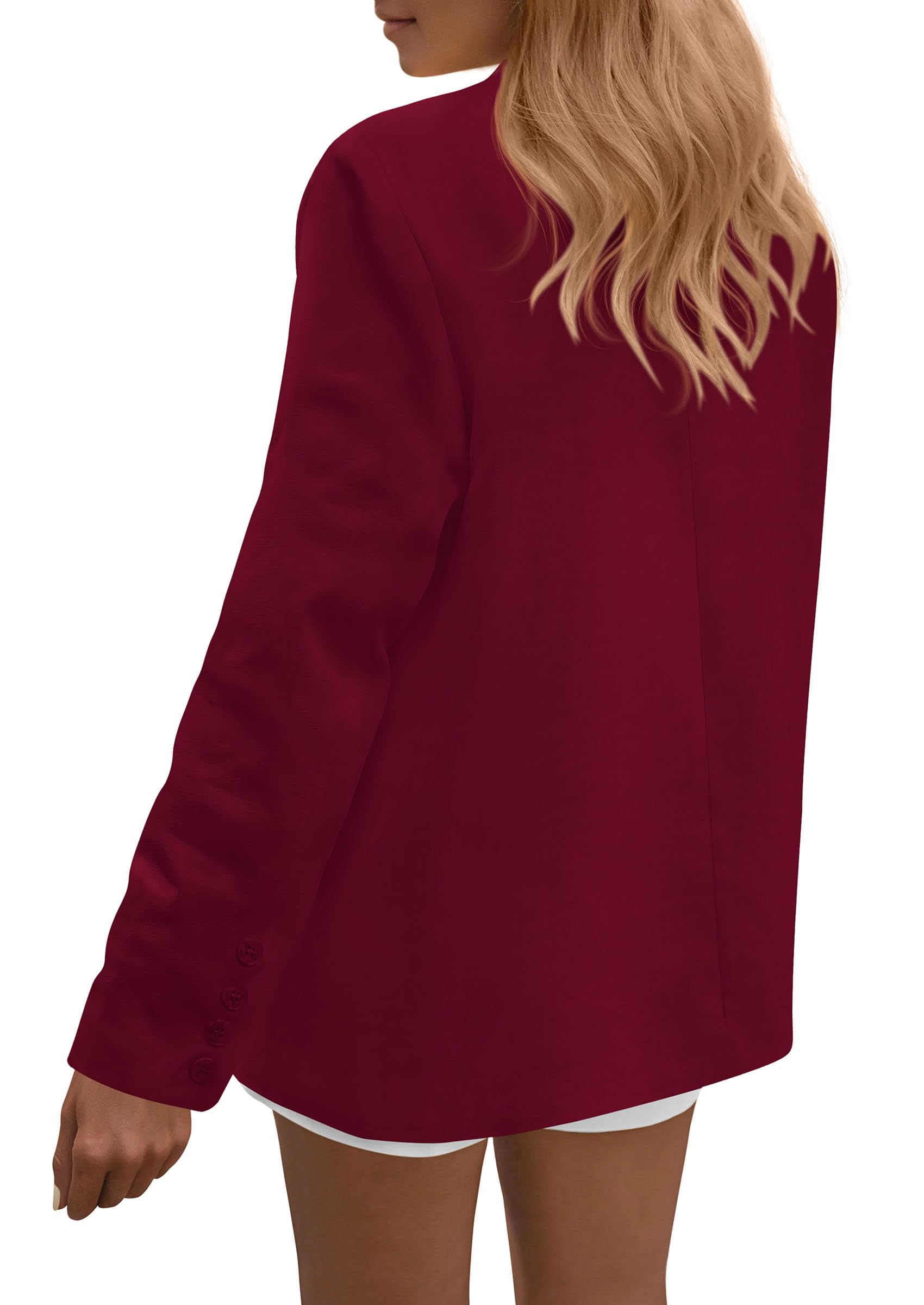 Blazers for Women Business Casual Outfits Wine Red,S