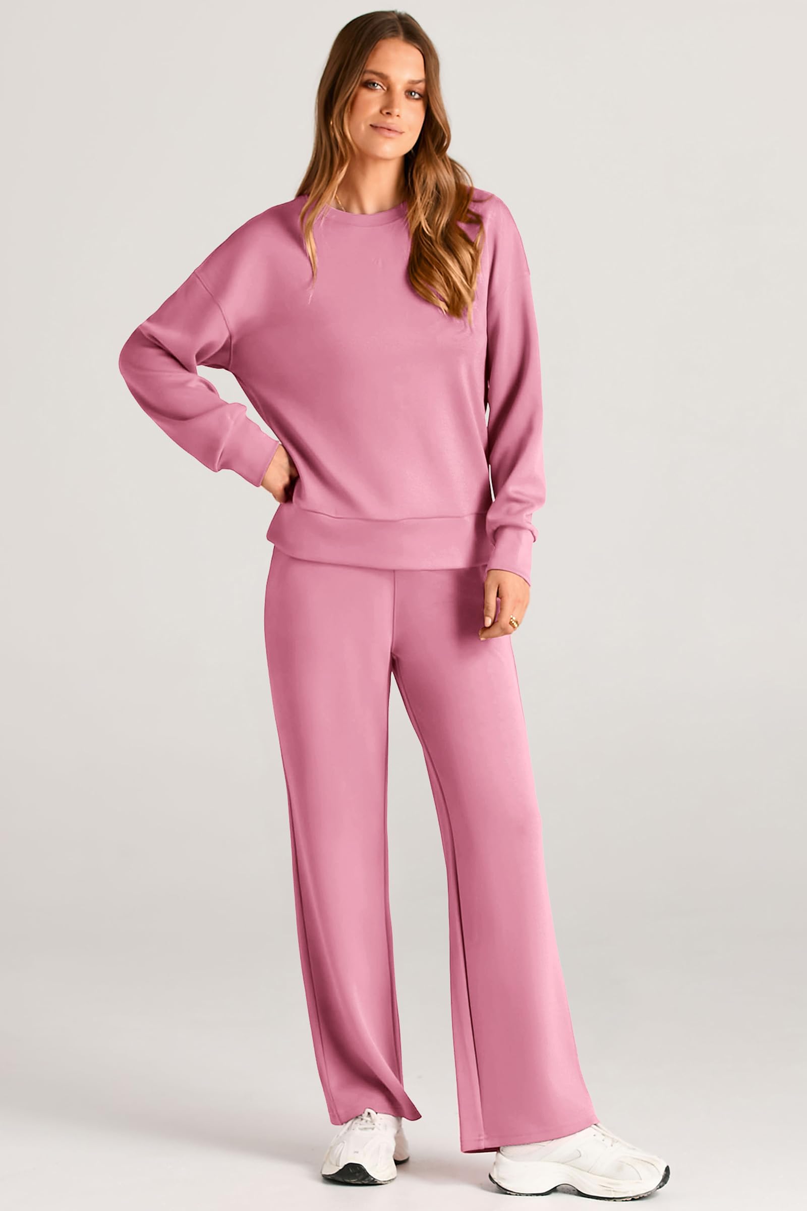 Women's 2 Piece Outfits Sweatsuits Lounge Sets,Pink,S