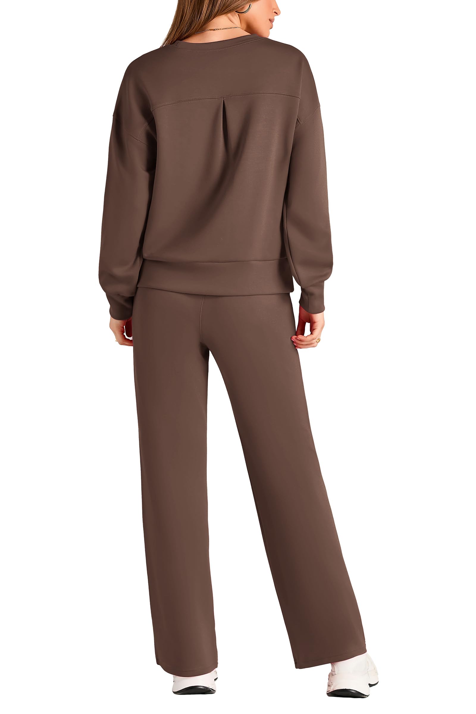 Women's 2 Piece Outfits Sweatsuits Lounge Sets,Brown,S