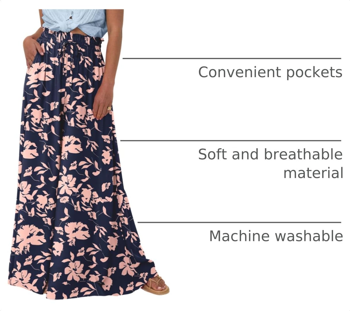 Summer Wide Leg Palazzo Pants for Women Casual