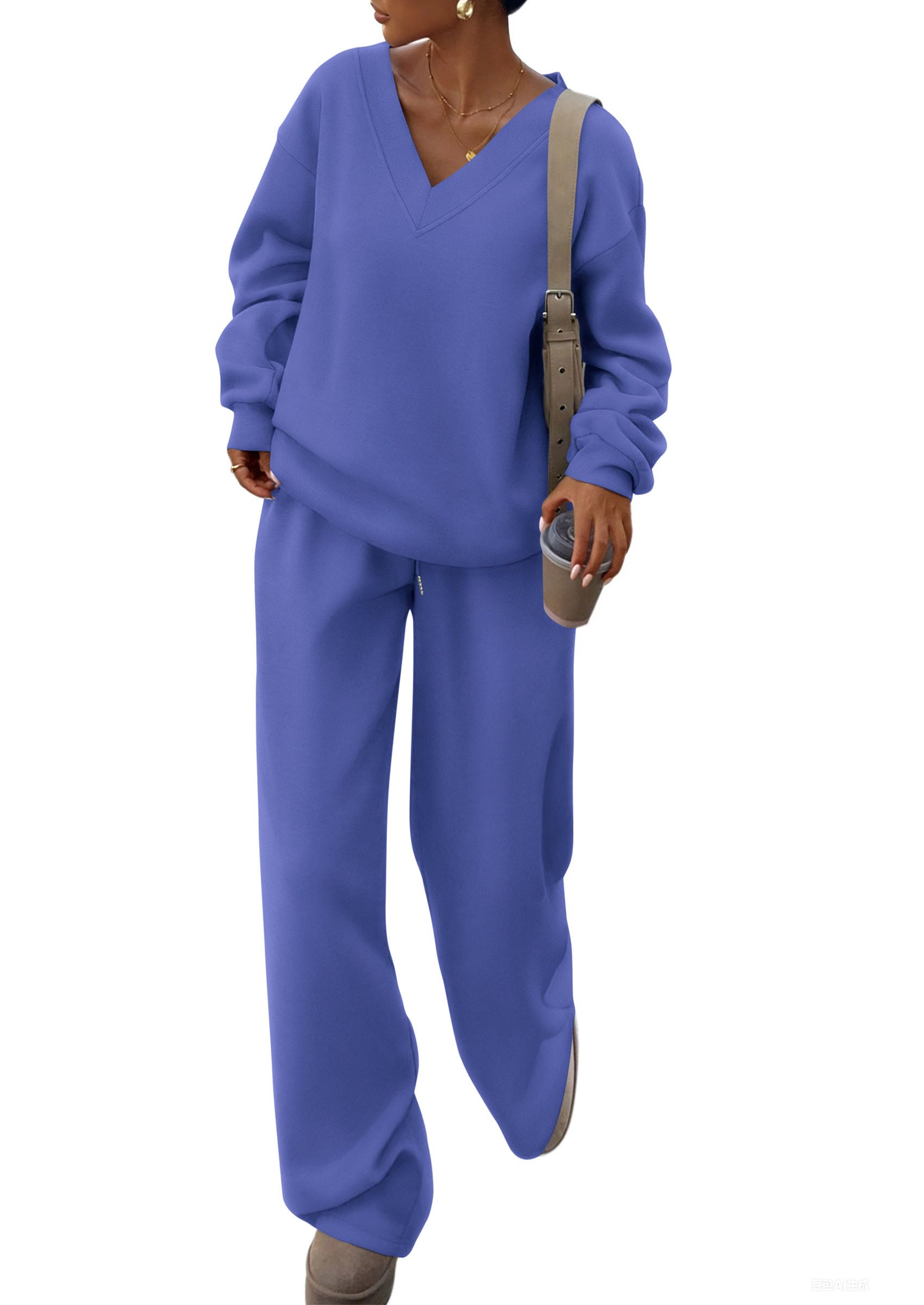Womens 2 Piece Outfits Fall Sweatsuits,Blue,S