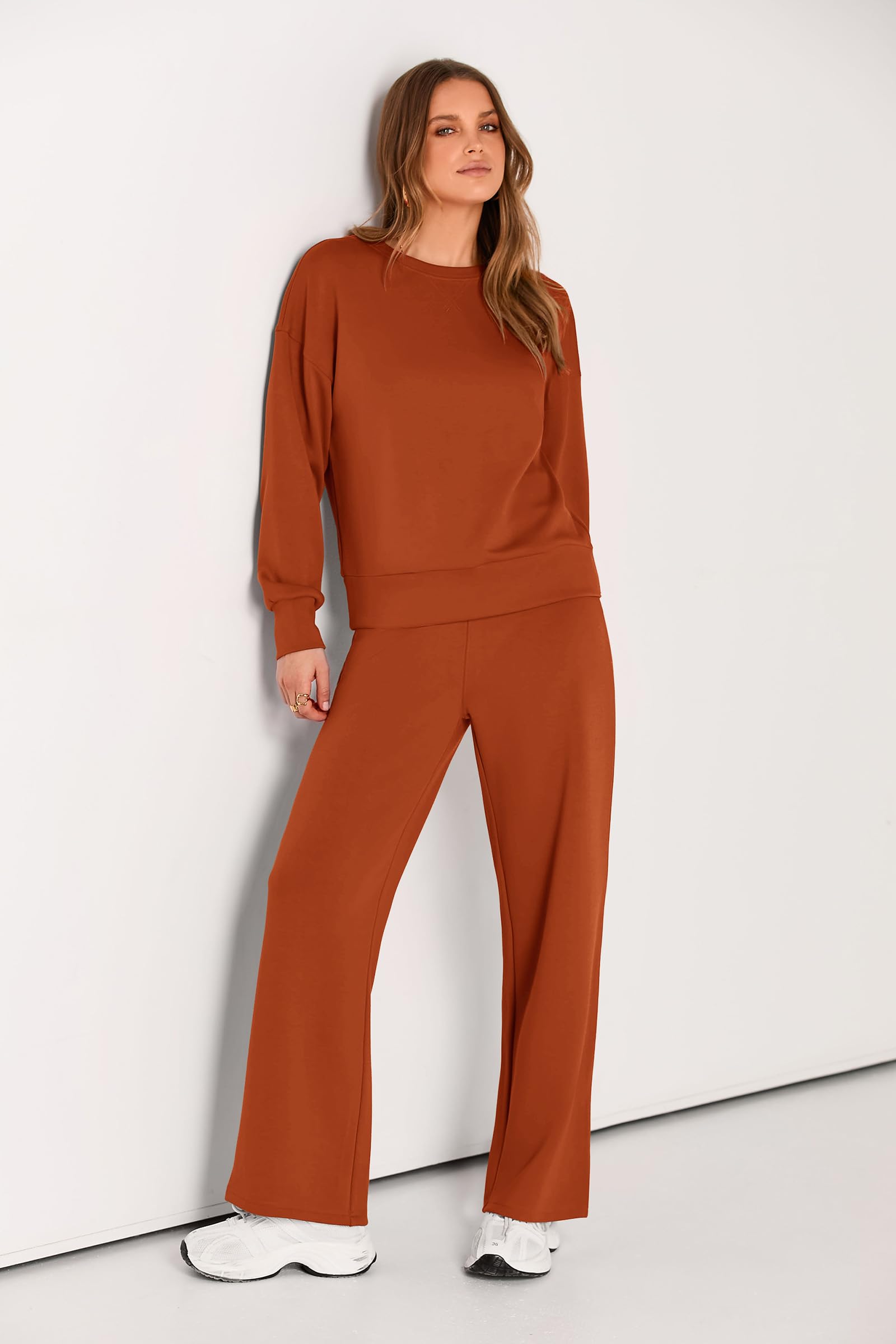 Women's 2 Piece Outfits Sweatsuits Lounge Sets,Orange,S