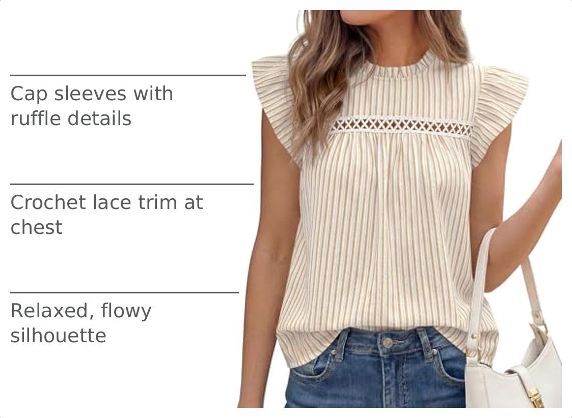 Striped Shirt Women Summer Dressy Business Casual Work Tops