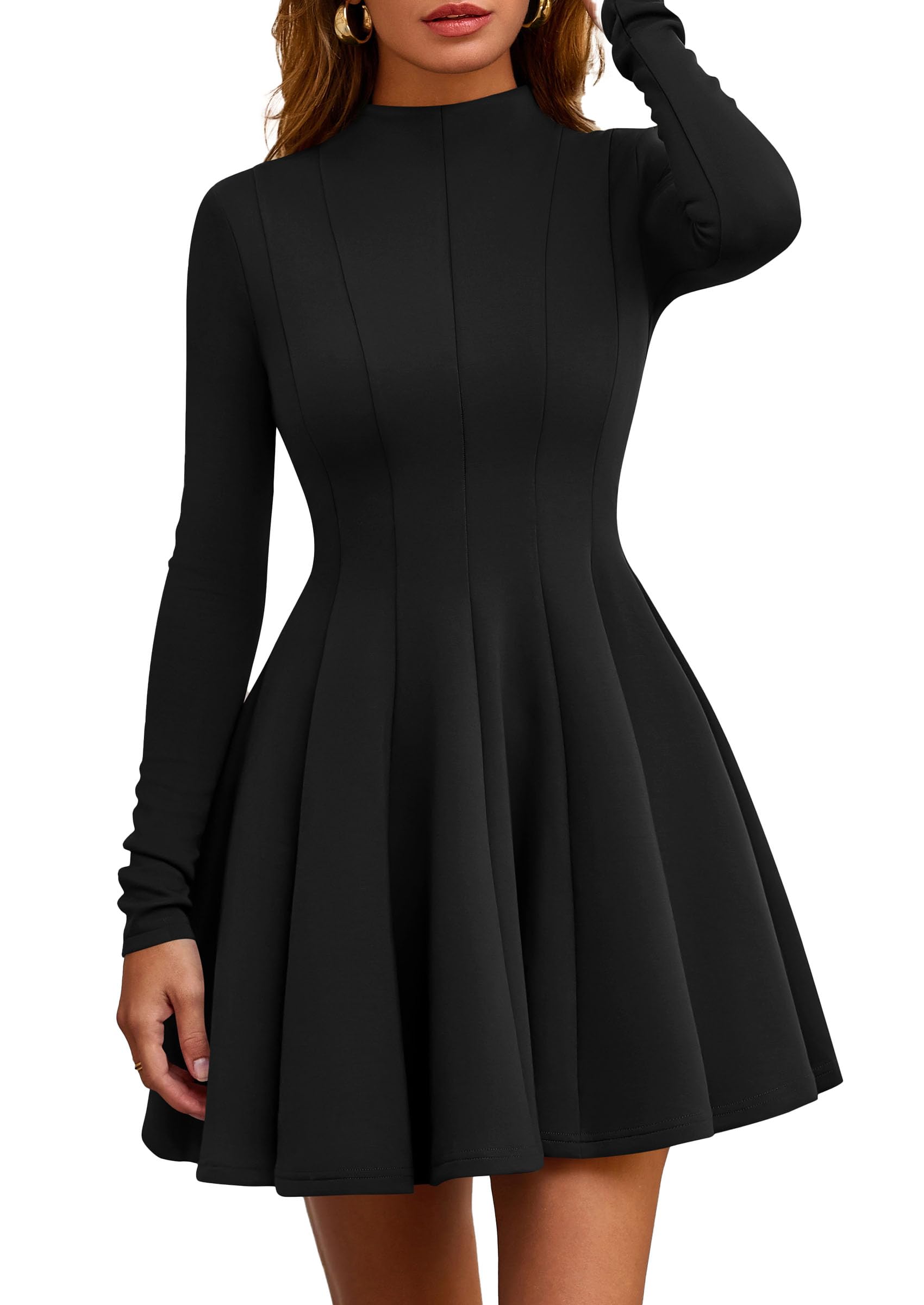 Fall Dresses for Women Long Sleeve Flowy Mini Homecoming Dress