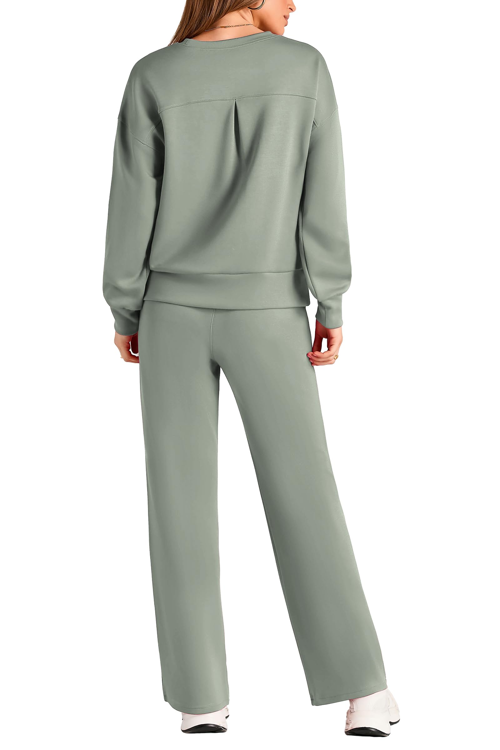 Women's 2 Piece Outfits Sweatsuits Lounge Sets,Light Green,S