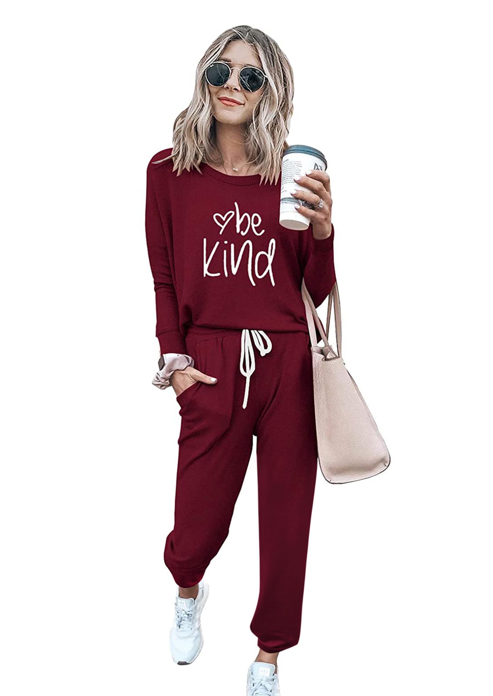 Airport Travel Outfit Women Fall 2 Piece Matching Lounge Sets