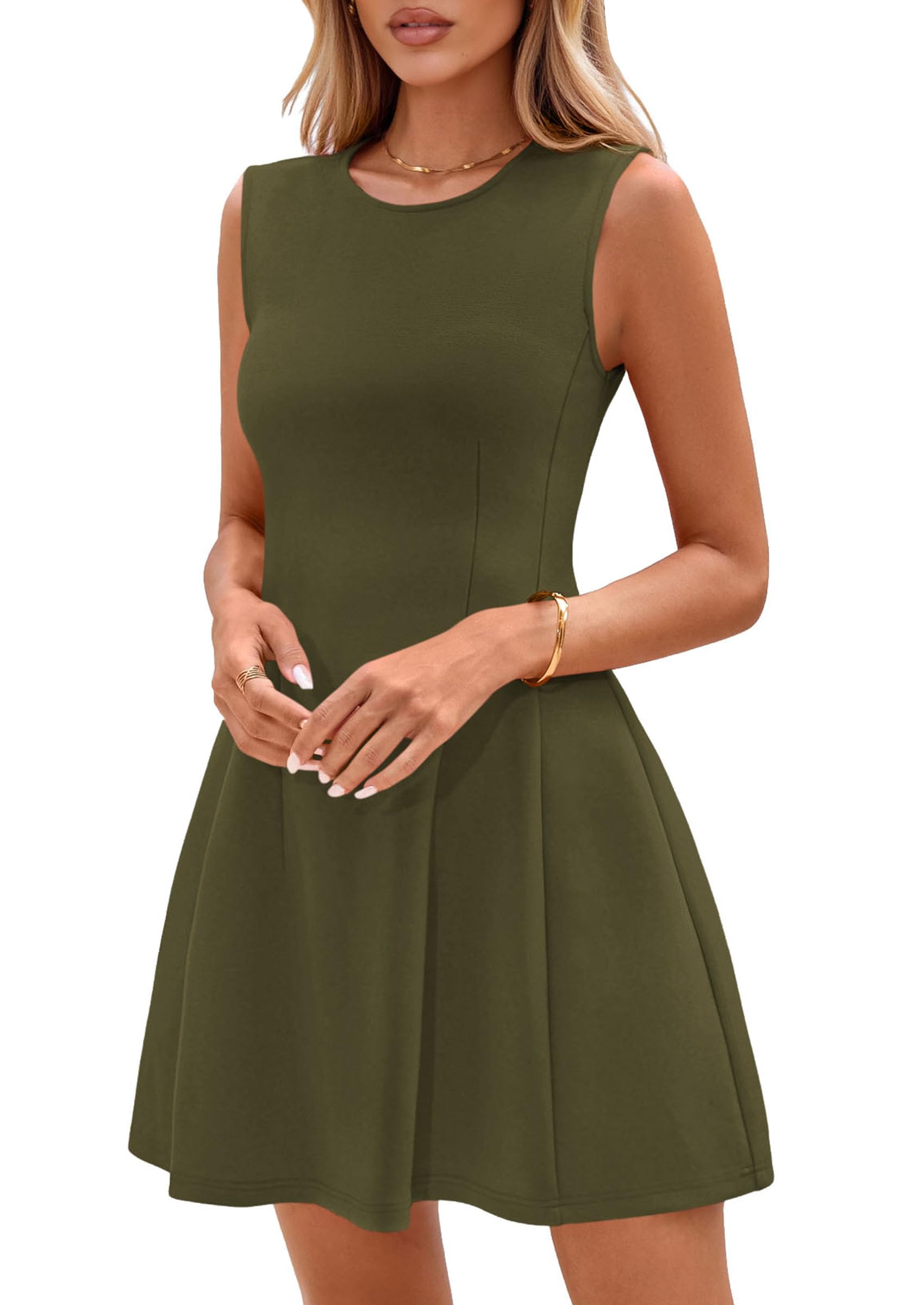 Women's A Line Elegant Summer Cocktail Dresses, Army Green,XS