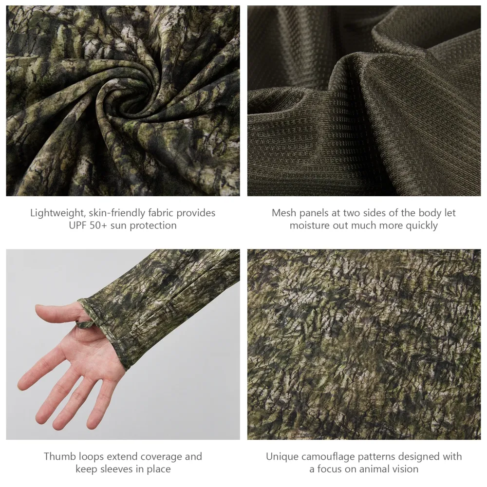 Men's UPF 50+ Camo Hoodie Shirt