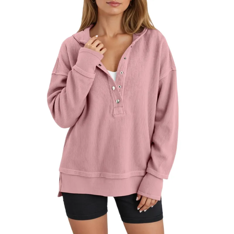 Womens Fashion V Neck Sweatshirt