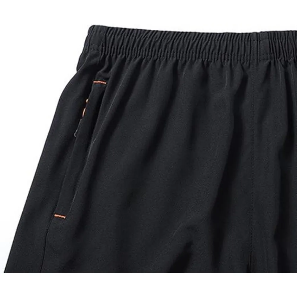Men's Solid Color Zipper Pocket Shorts