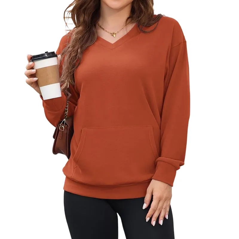 Women's Hoodless V-neck Sweatshirt