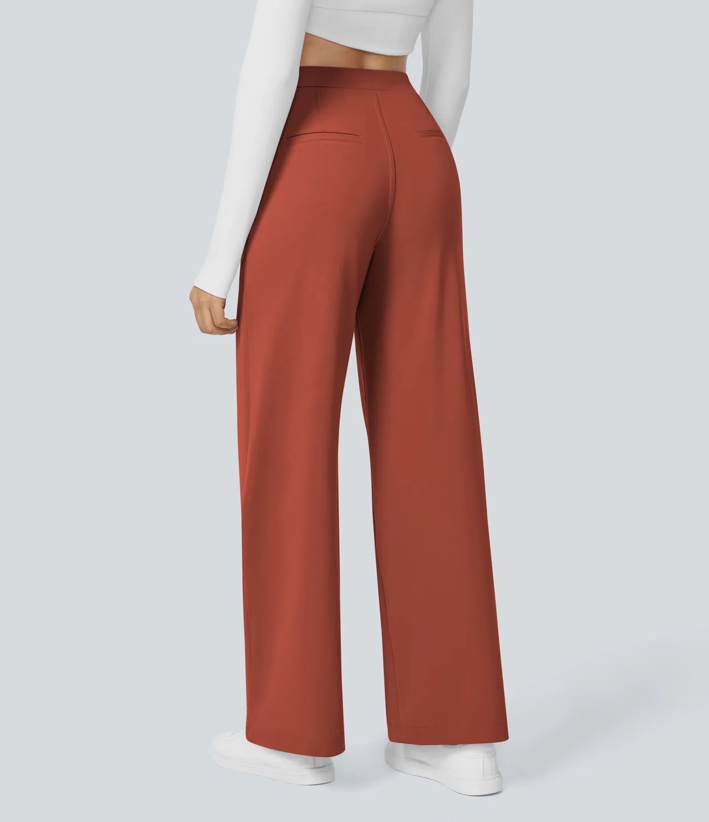 ⏰Big Spring Sale!High Waisted Side Pocket Straight Leg Work Pants