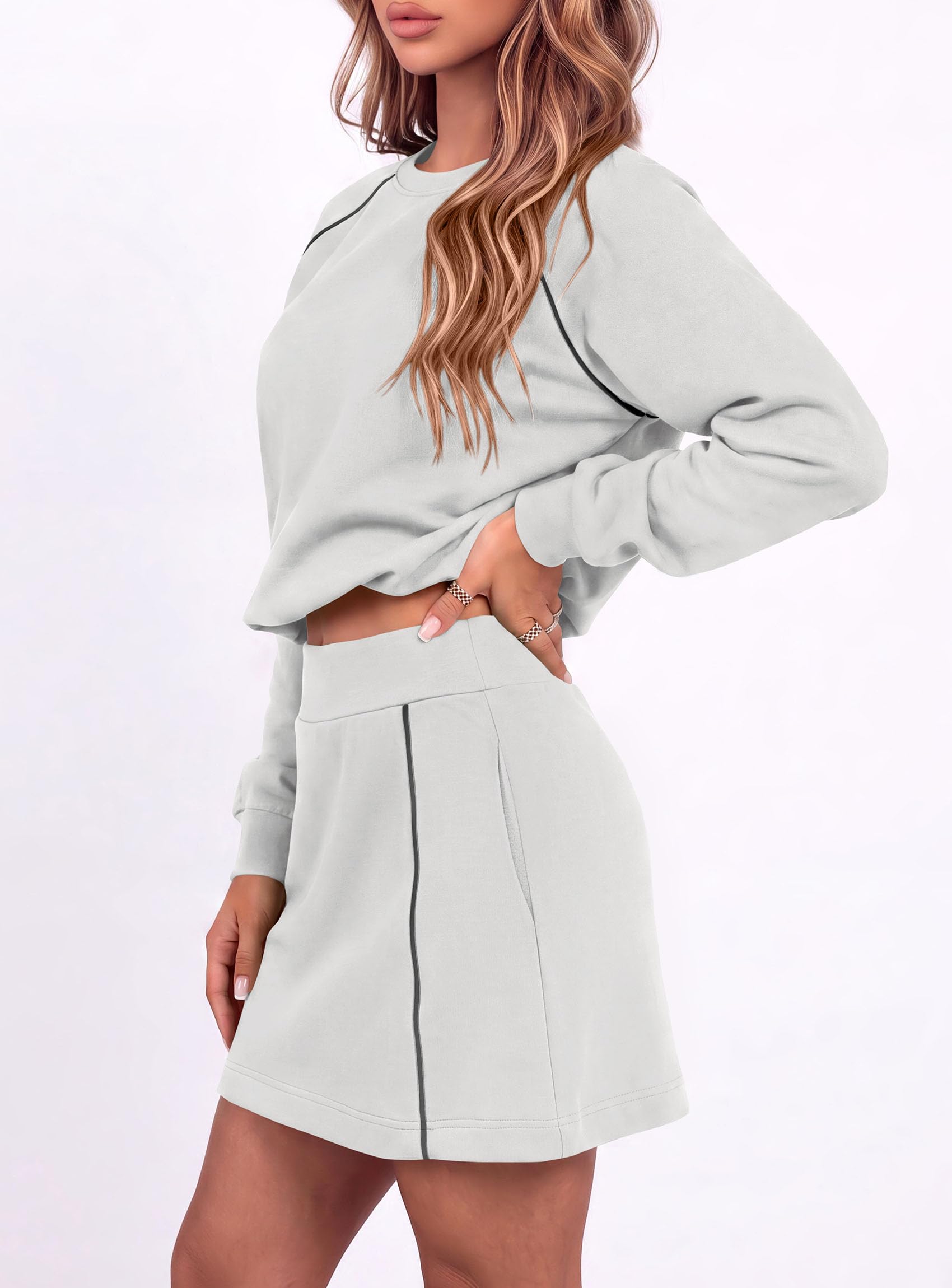 Women's Two Piece Airport Outfits Matching Skirt Sets