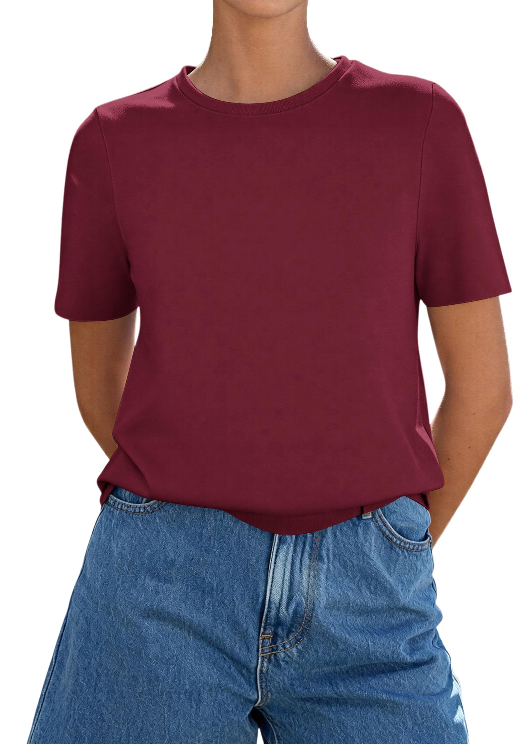 Women's Short Sleeve Cotton Tops Summer Casual T-Shirt 2026