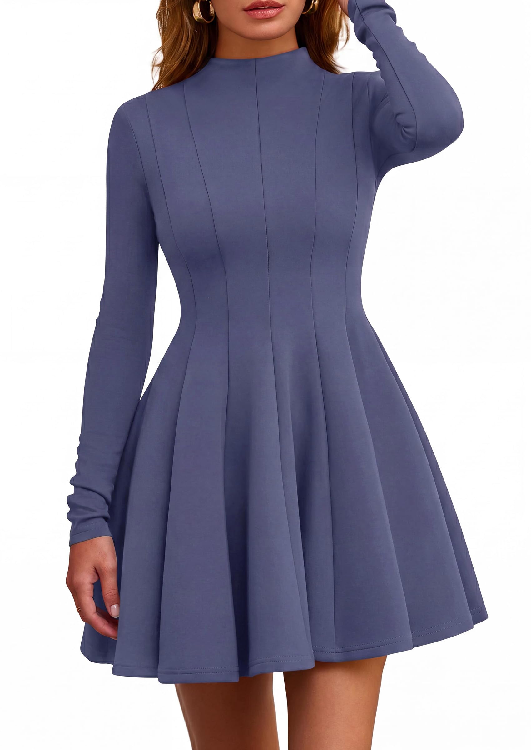 Fall Dresses for Women Long Sleeve Flowy Mini Homecoming Dress
