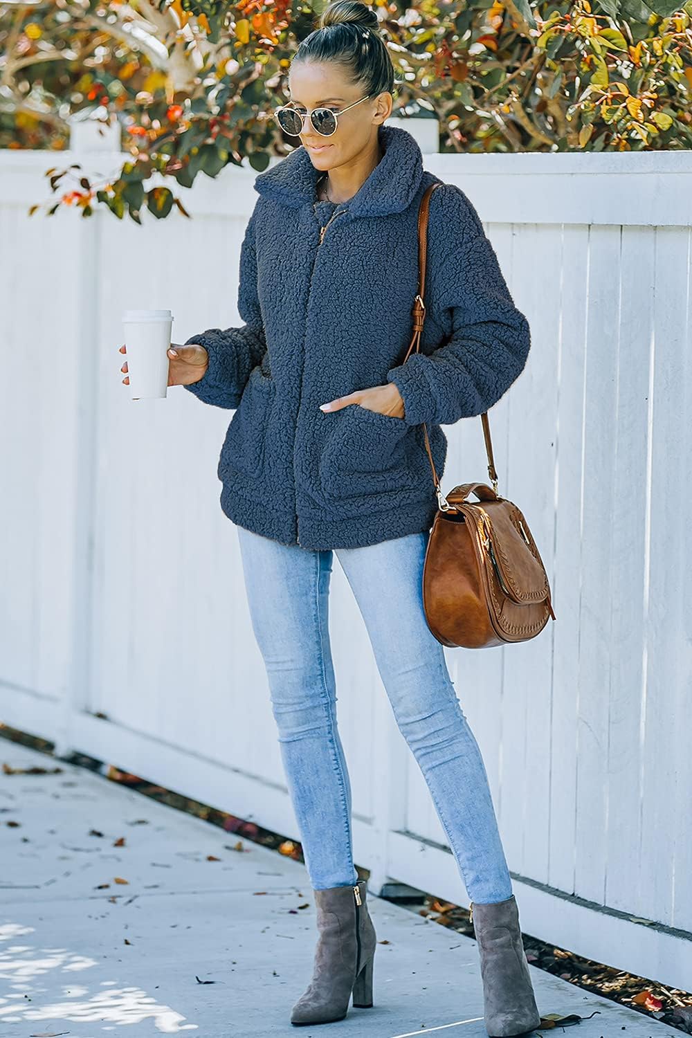 Oversized Sherpa Fleece Jacket Women's Winter Coats Outerwear