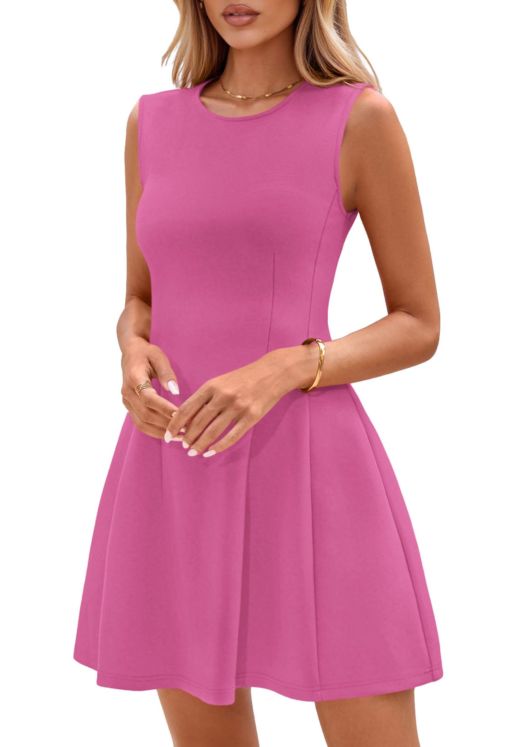 Women's A Line Elegant Summer Cocktail Dresses, Rose Pink,XS