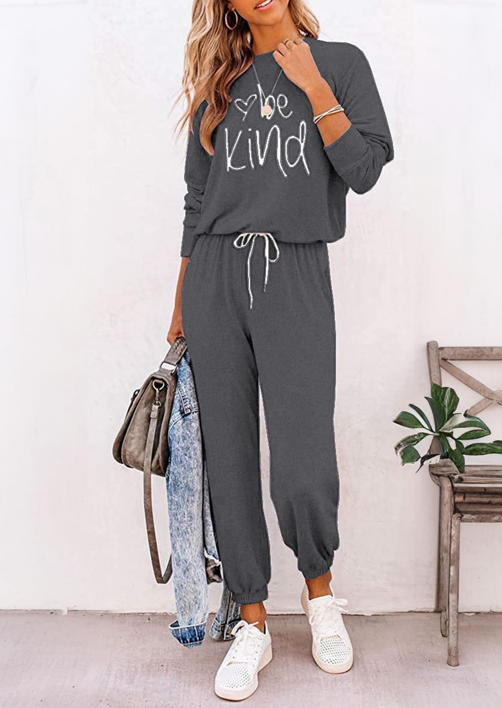 Airport Travel Outfit Women Fall 2 Piece Matching Lounge Sets