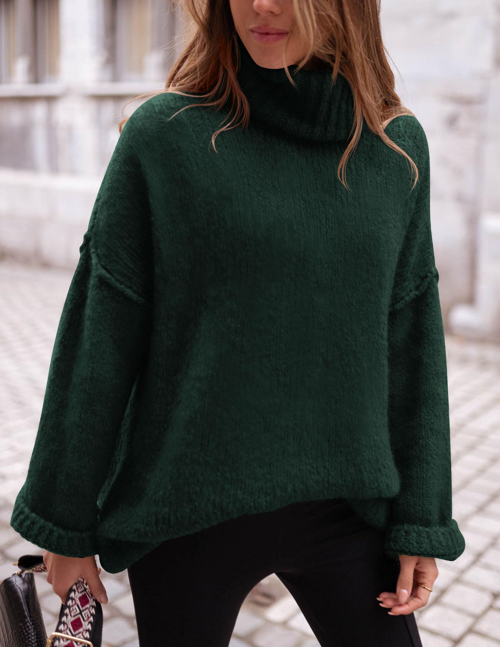 Women's Cozy Chunky Knit Oversized Fall Turtleneck Sweaters