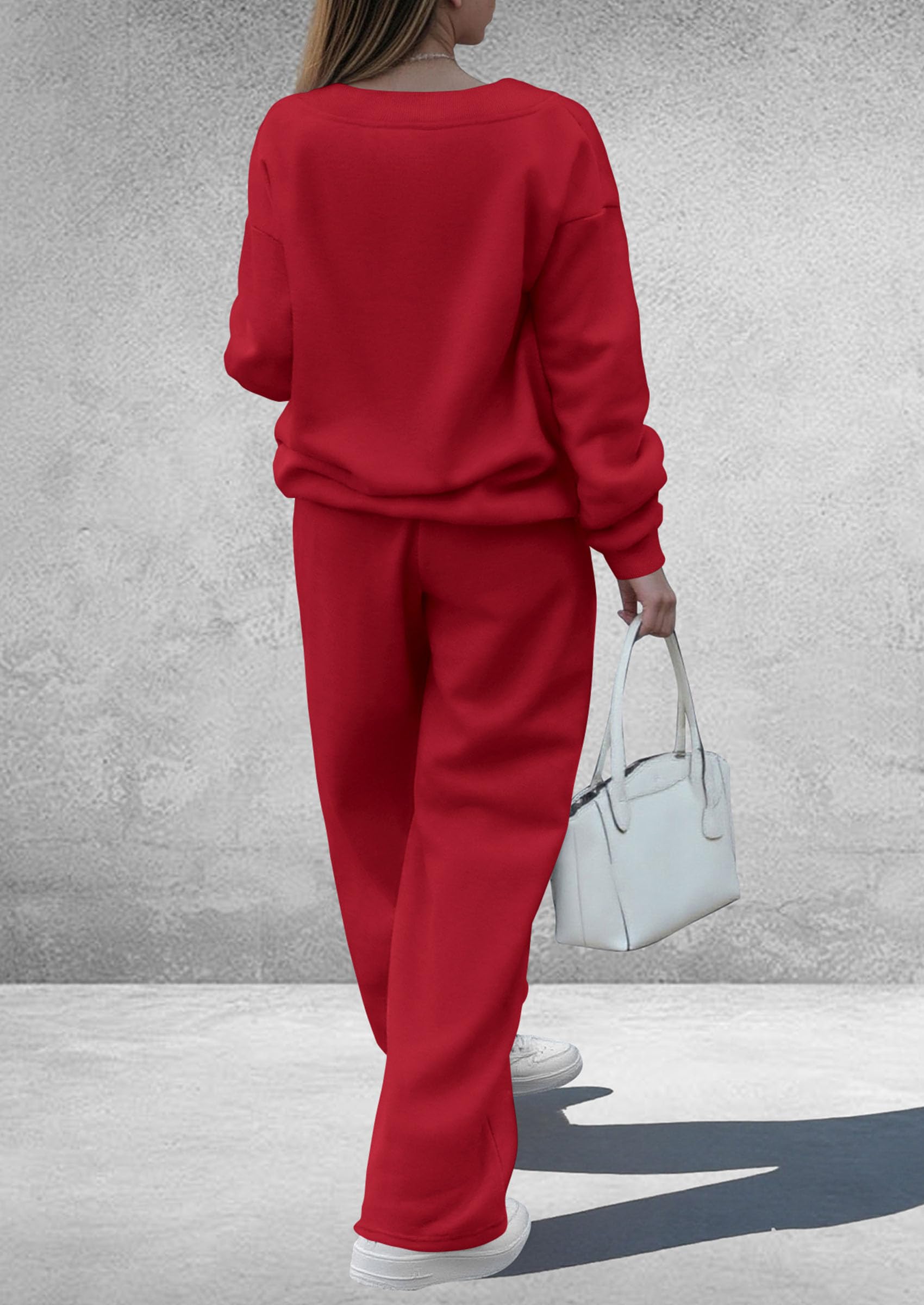 Womens 2 Piece Outfits Fall Sweatsuits,Red,S