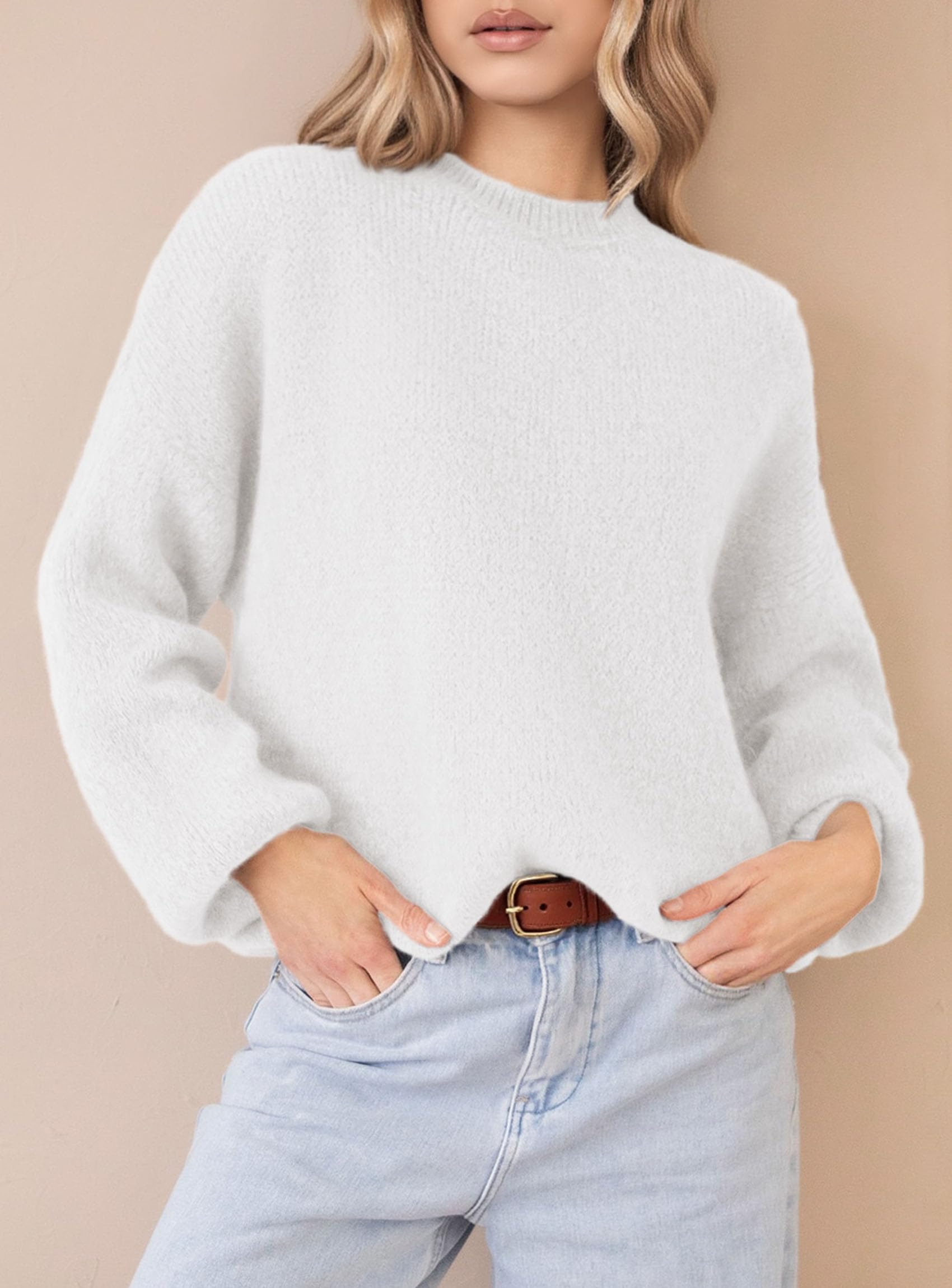 Women's Fall Oversized Holiday Sweaters (White,S)